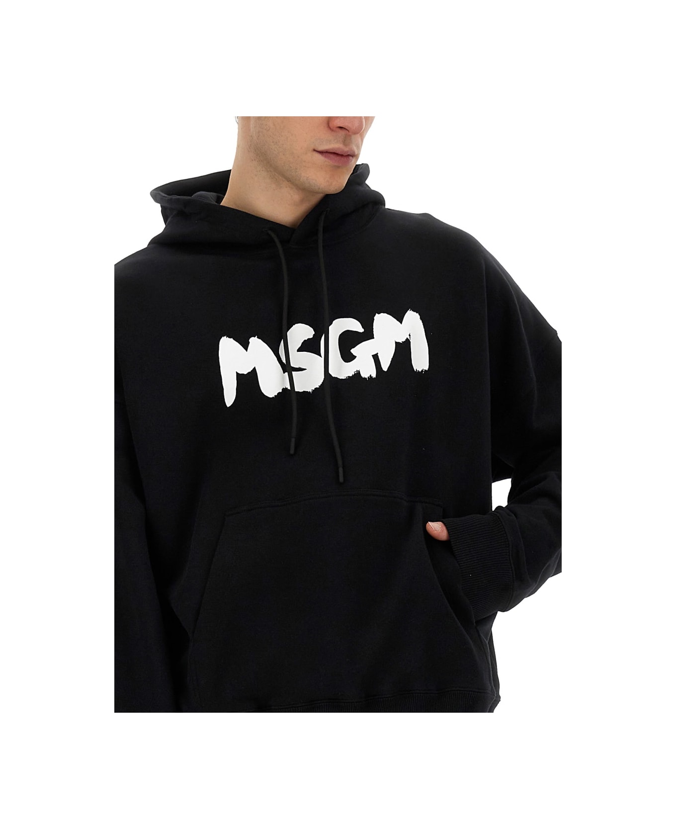 MSGM Sweatshirt With Logo - Black フリース