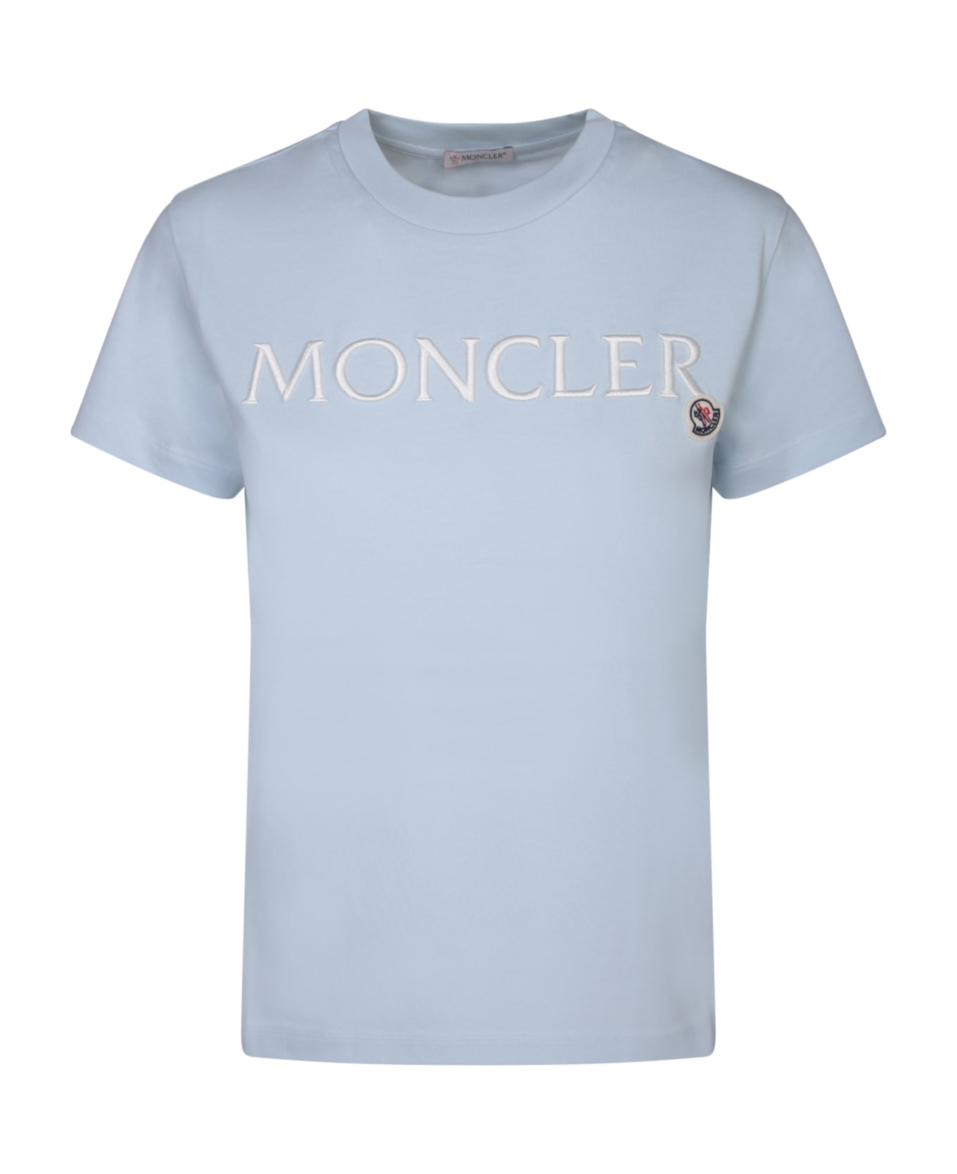 Moncler T-shirt With Logo - Blue Tシャツ