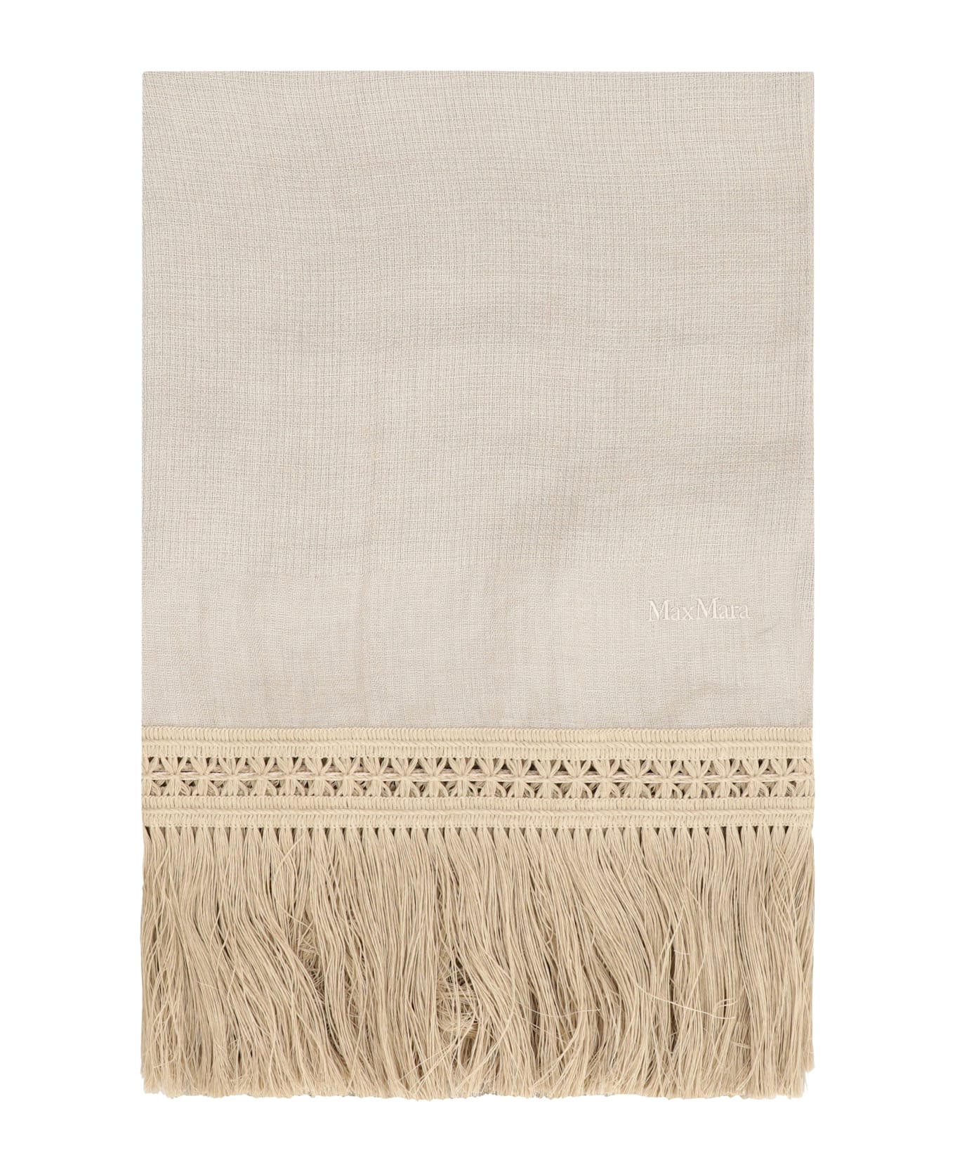 Max Mara Grammo Linen Scarf - Beige