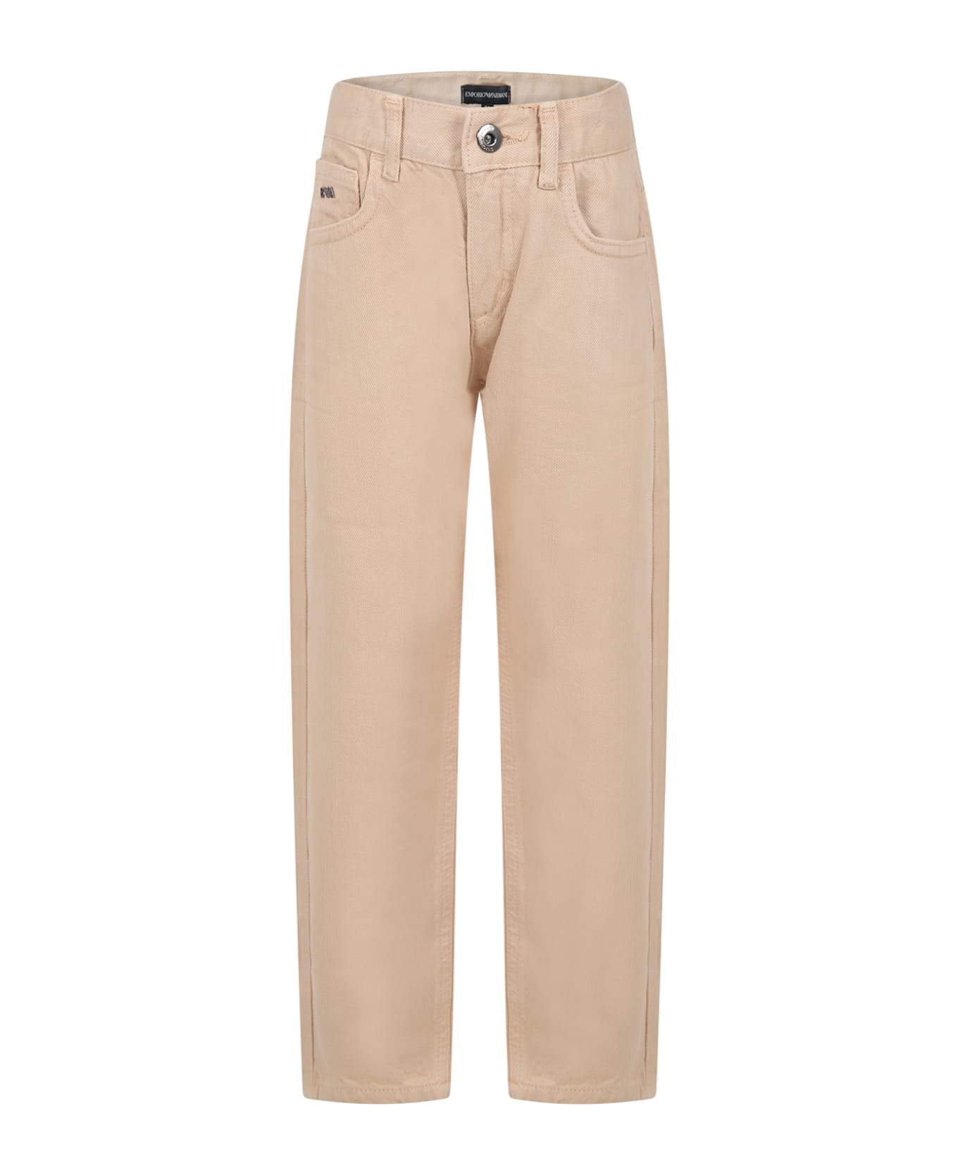 Armani Collezioni Beige Trousers For Boy With Eaglet - Beige