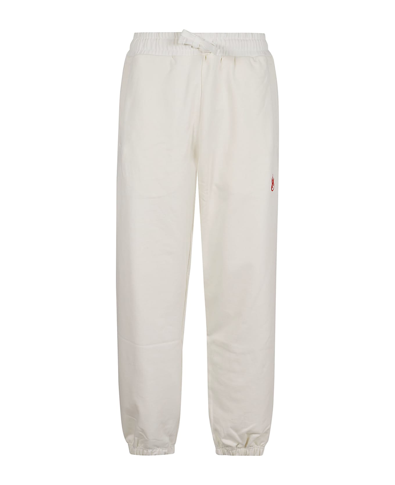Vision of Super White Pants With Flames Logo And Metal Label - White