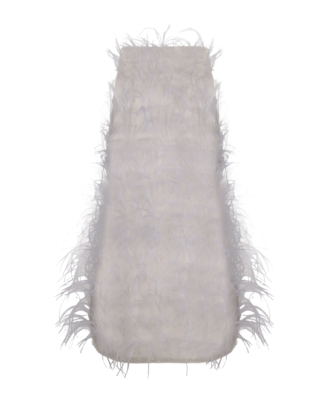 Pinko Mini Dress Piripicchio With Feathers - White