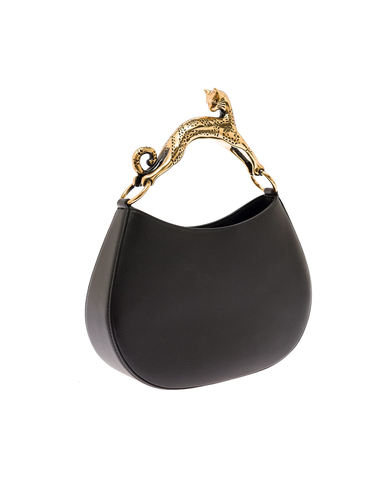 Lanvin Hobo Cat Black Leather Handbag Lanvin Woman - Black トートバッグ