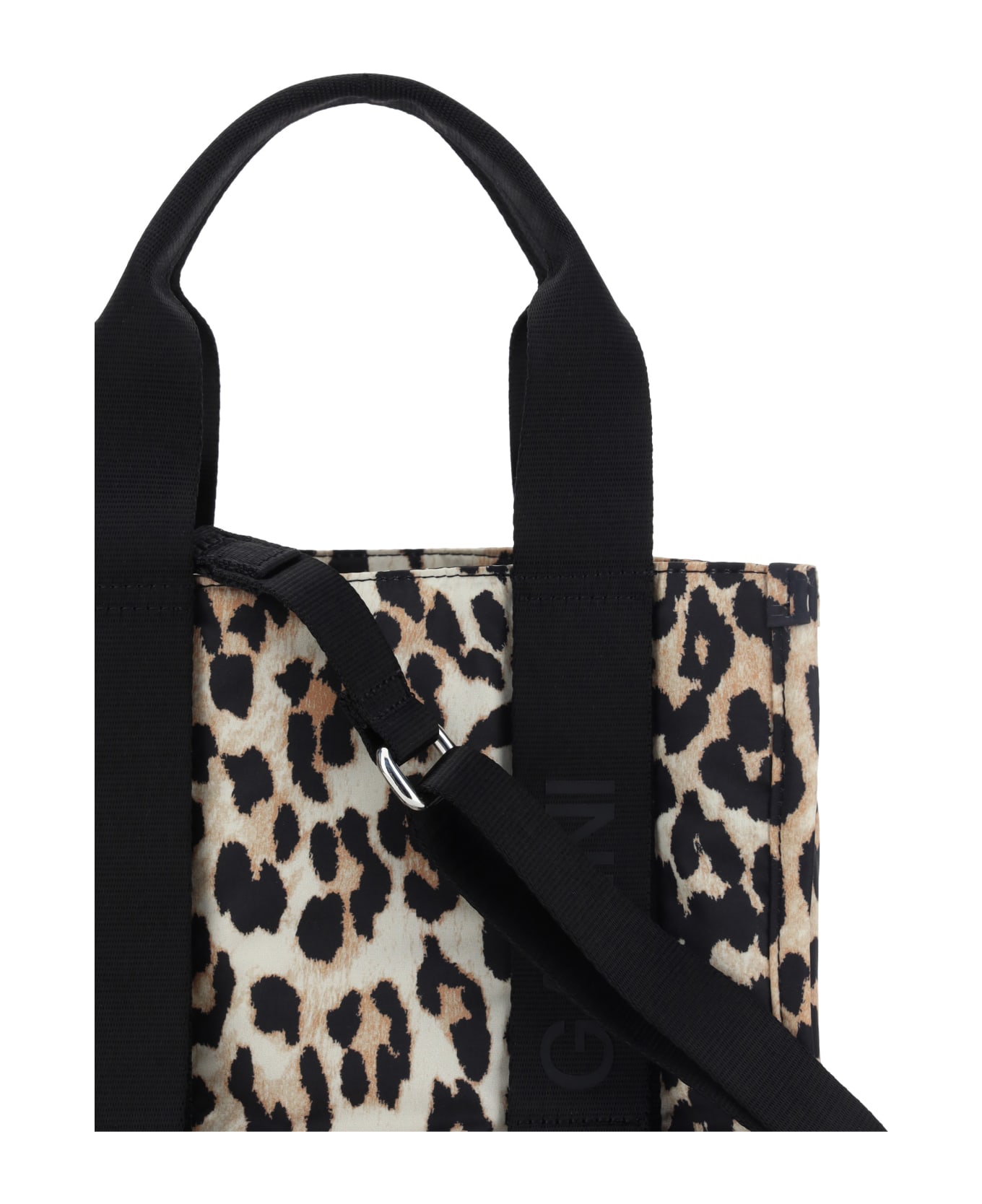 Ganni Recycled Tech Tote Bag - Leopard