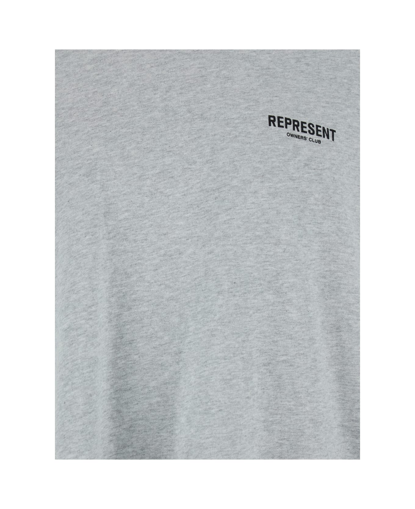 REPRESENT Grey T-shirt With Logo On The Front And Maxi Logo On The Back In Cotton Man - Grey