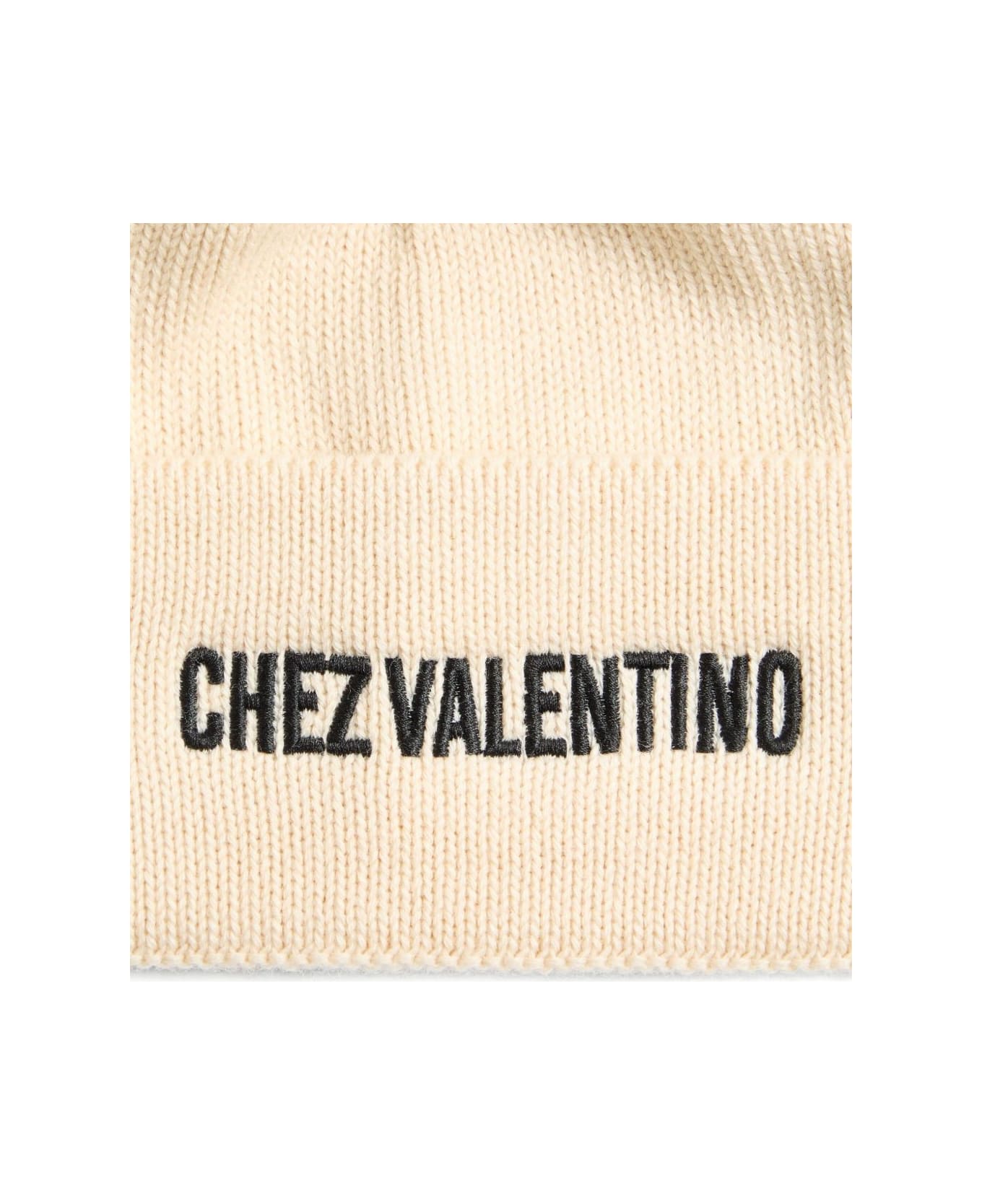 Valentino Garavani Chez Valentino Cotton And Wool Beanie - White
