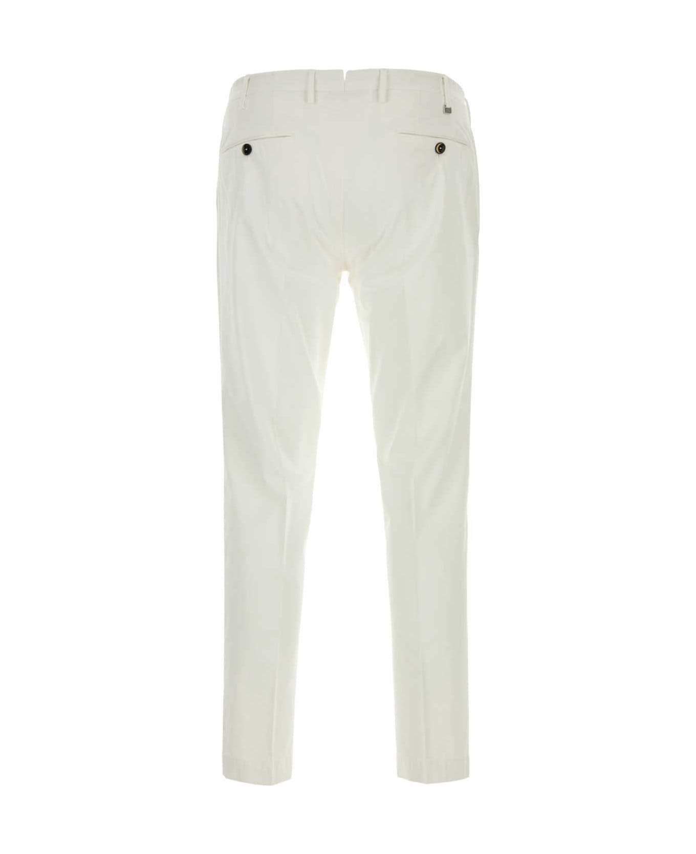 PT Torino White Stretch Cotton Pant - Y010