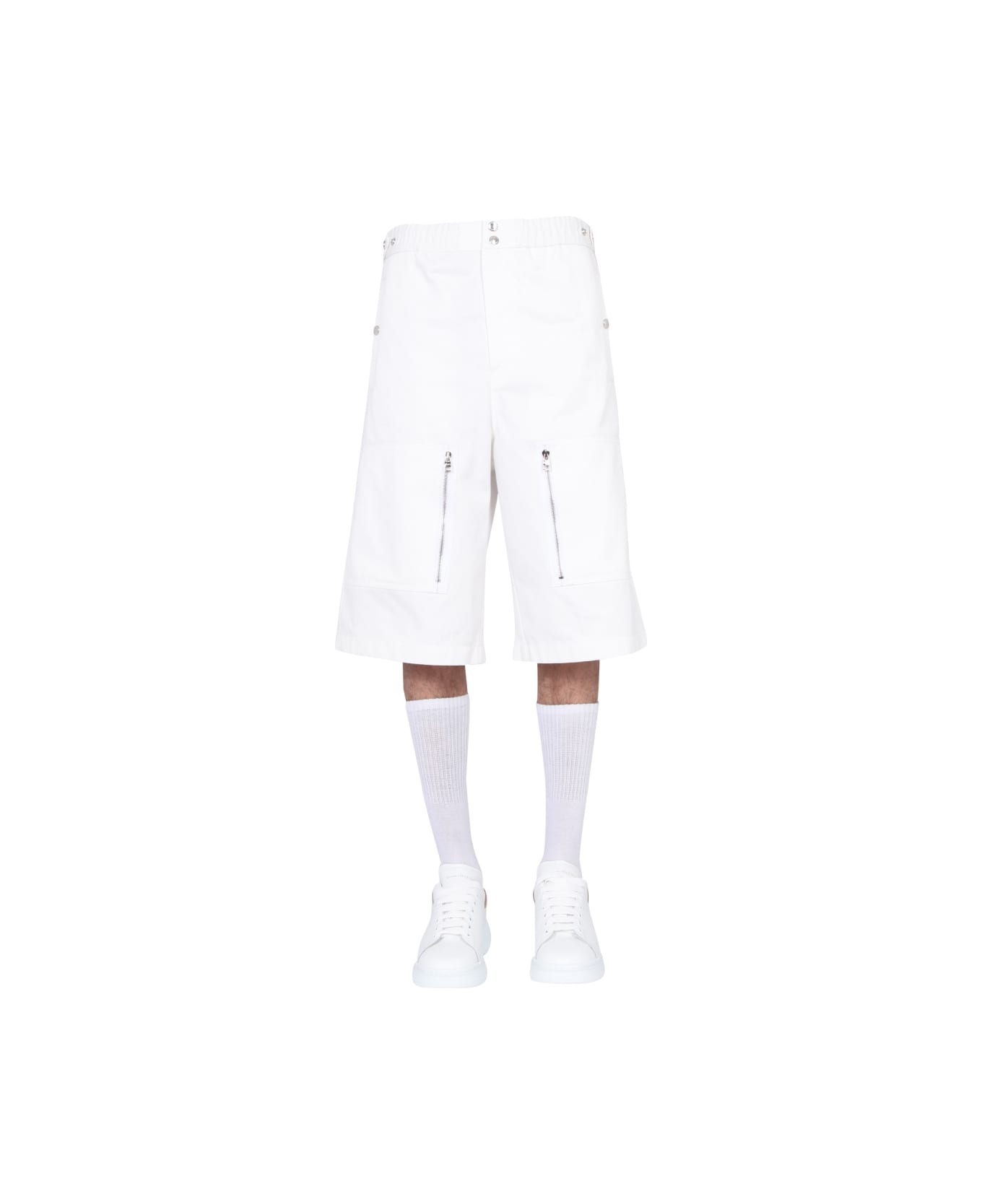 Alexander McQueen Japanese Gabardine Shorts - WHITE