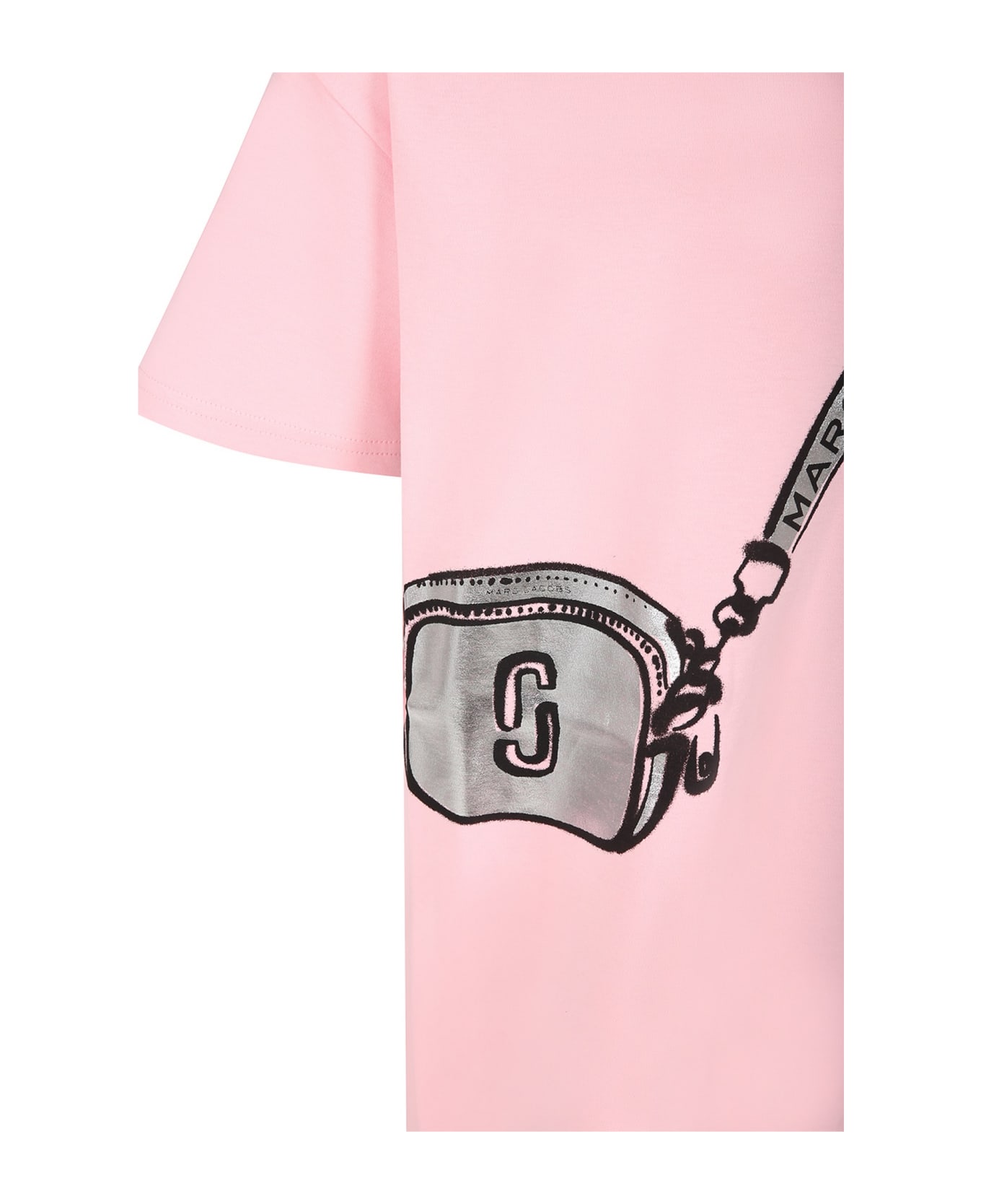 Marc Jacobs Pink Dress For Girl With Bag Print And Logo - Pink