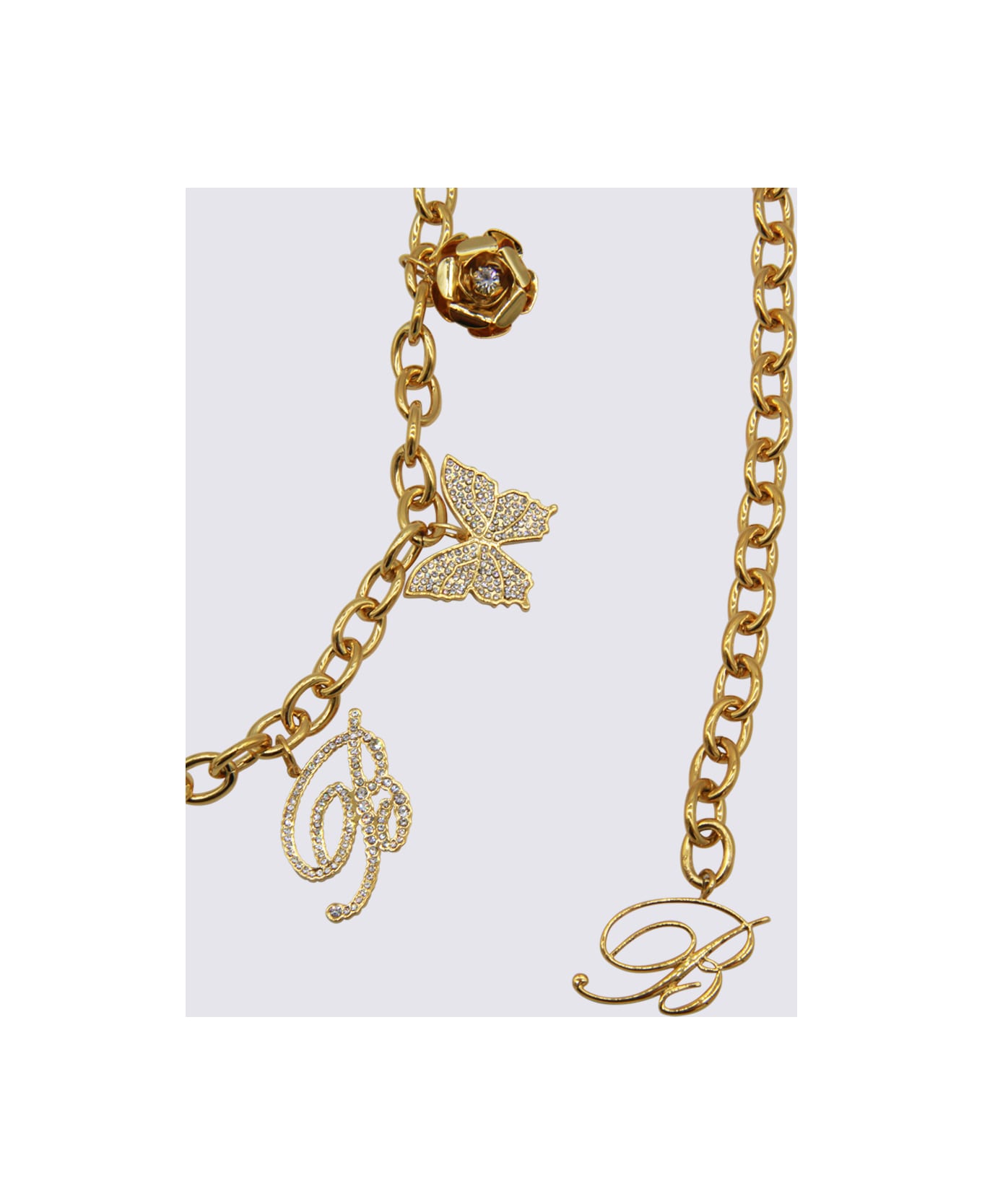 Blumarine Gold Tone Belt - GOLD/CRYSTAL