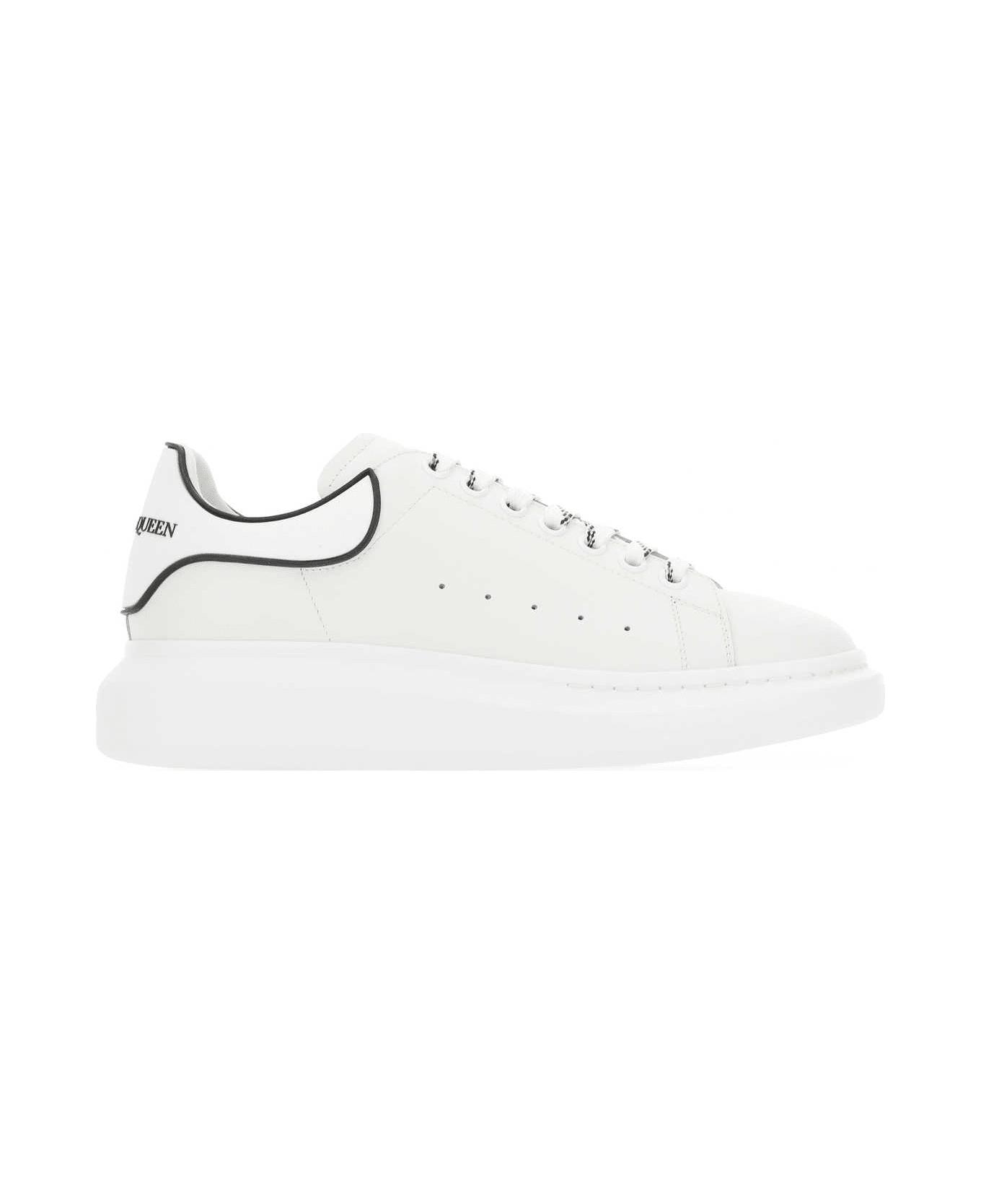 Alexander McQueen Chalk Leather Sneakers With White Rubber Heel - 9074