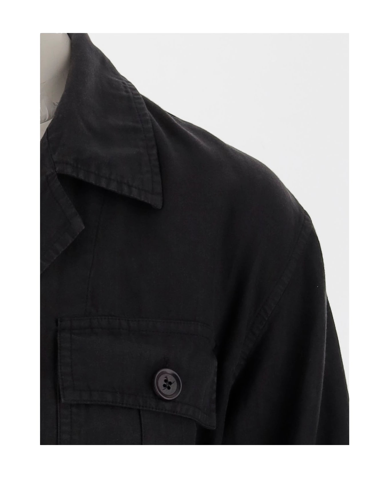 Aspesi Safari Jacket With Belt - Black