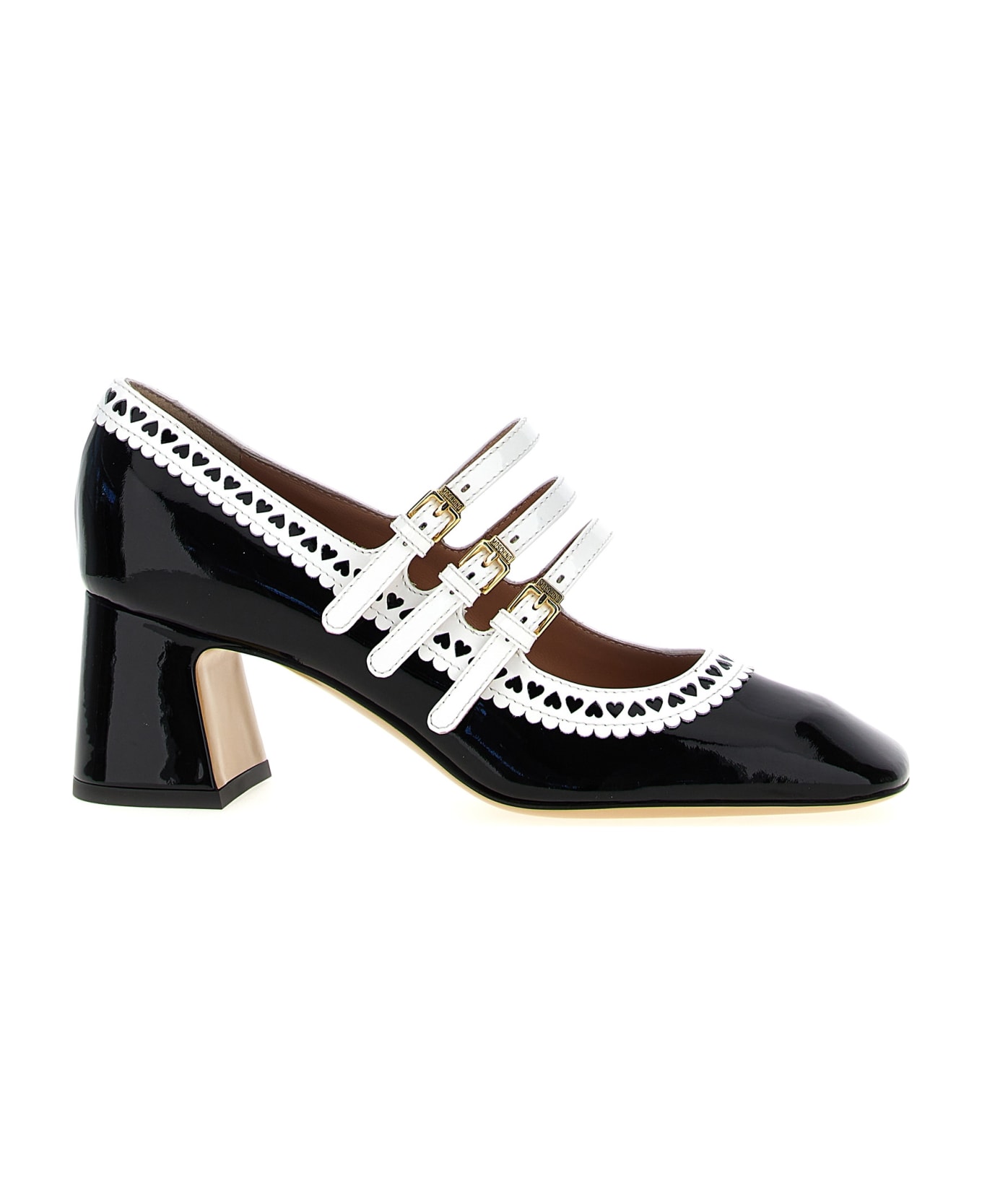 Moschino Patent Leather Pumps - White/Black