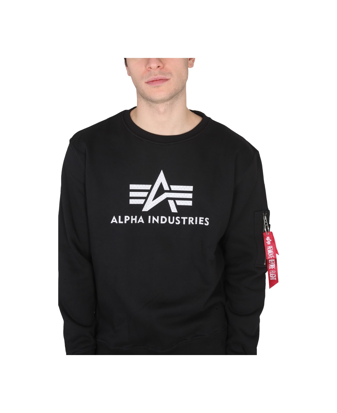 Alpha Industries Crewneck Sweatshirt - BLACK フリース