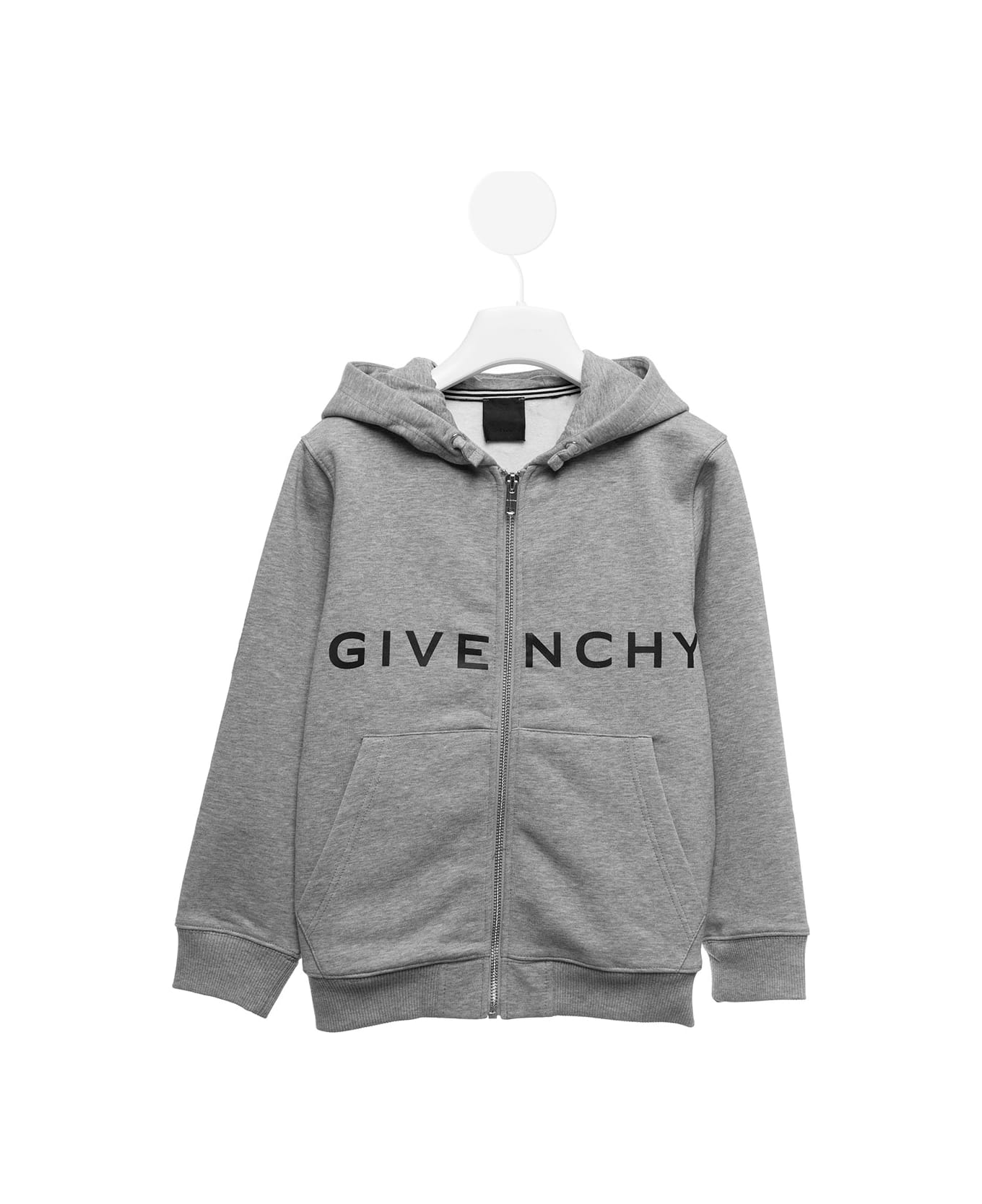 Givenchy Printed Grey Cotton Hoodie Boy Givenchy Kids - Grey