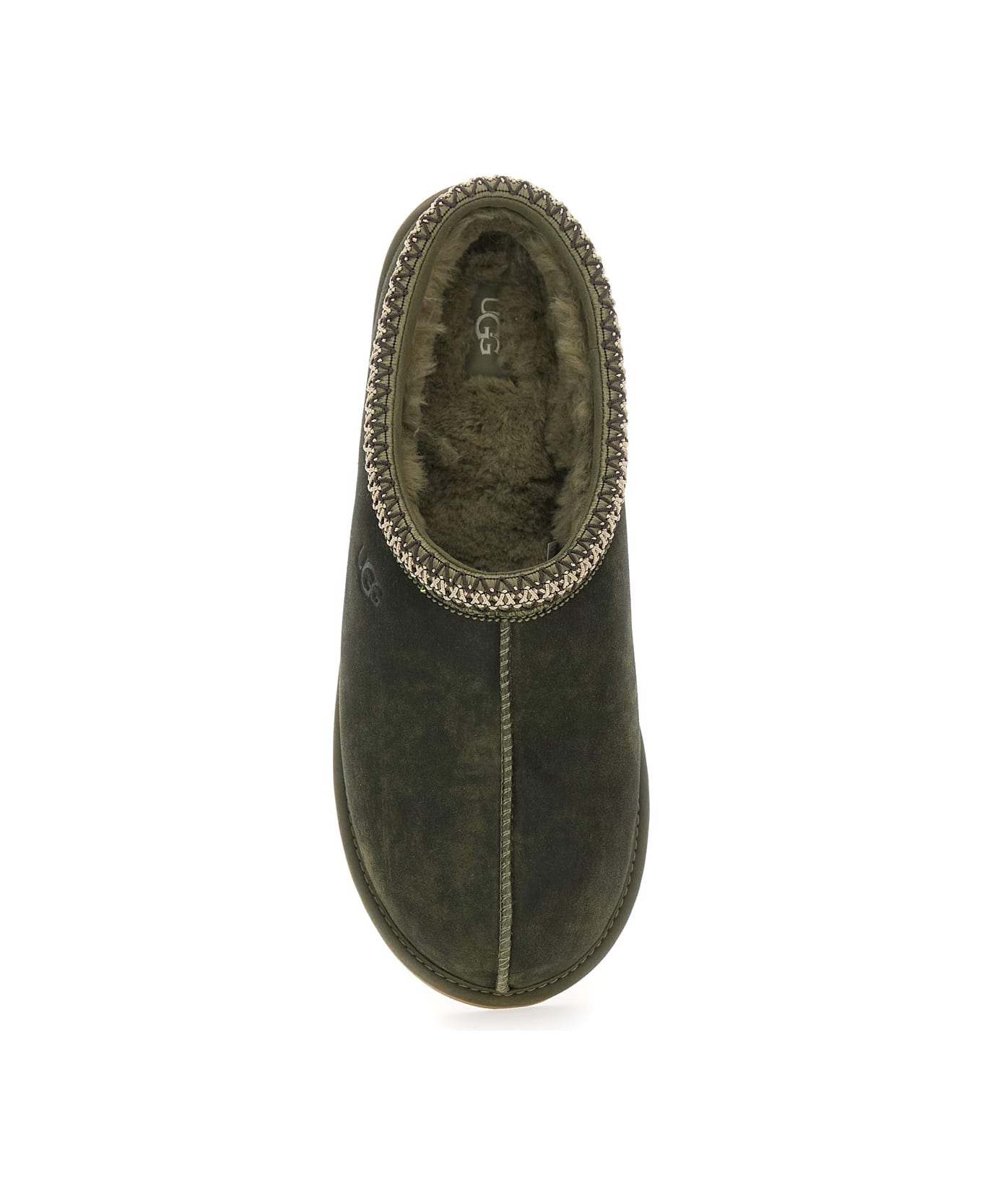 UGG 'tasman' Green Mules With Shearling Lining In Suede Man - Green