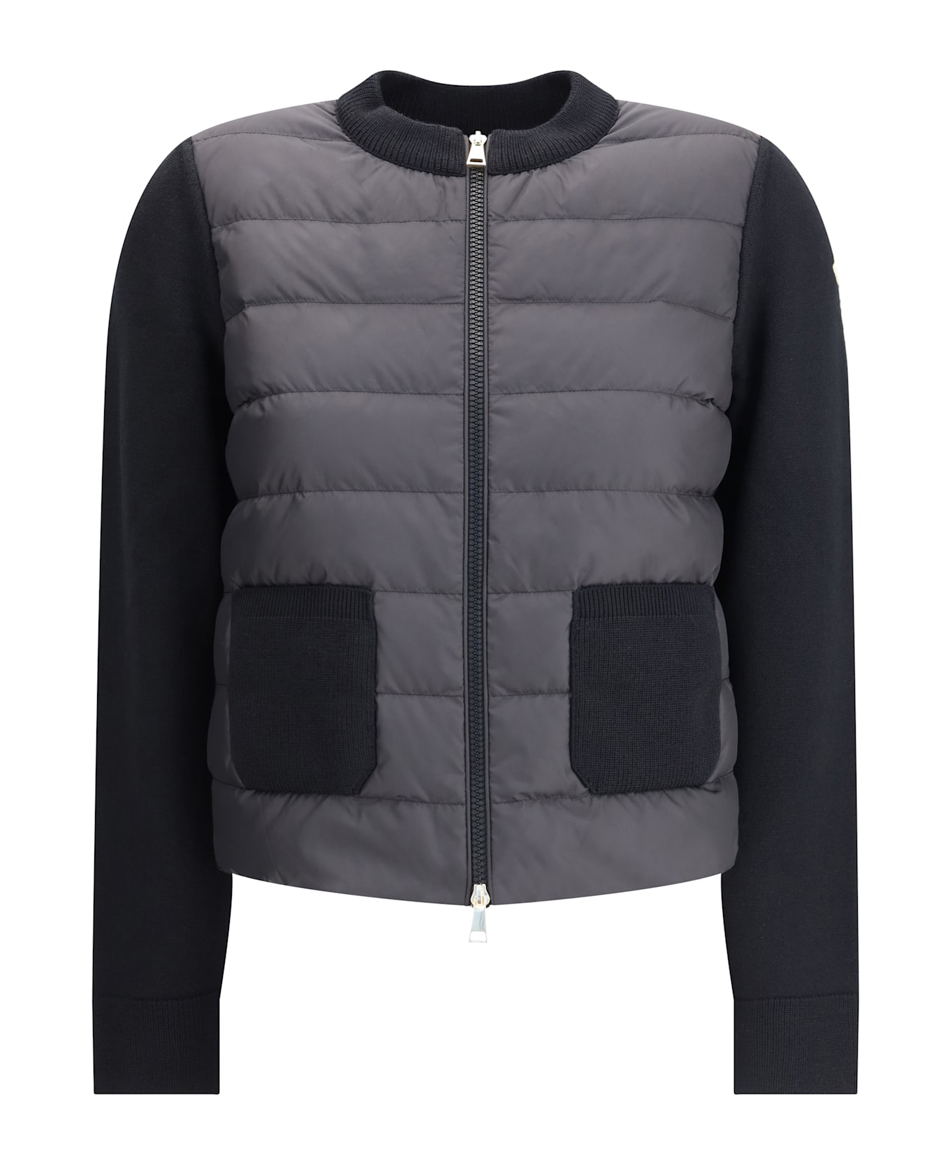 Moncler Zipped Up Black Cardigan