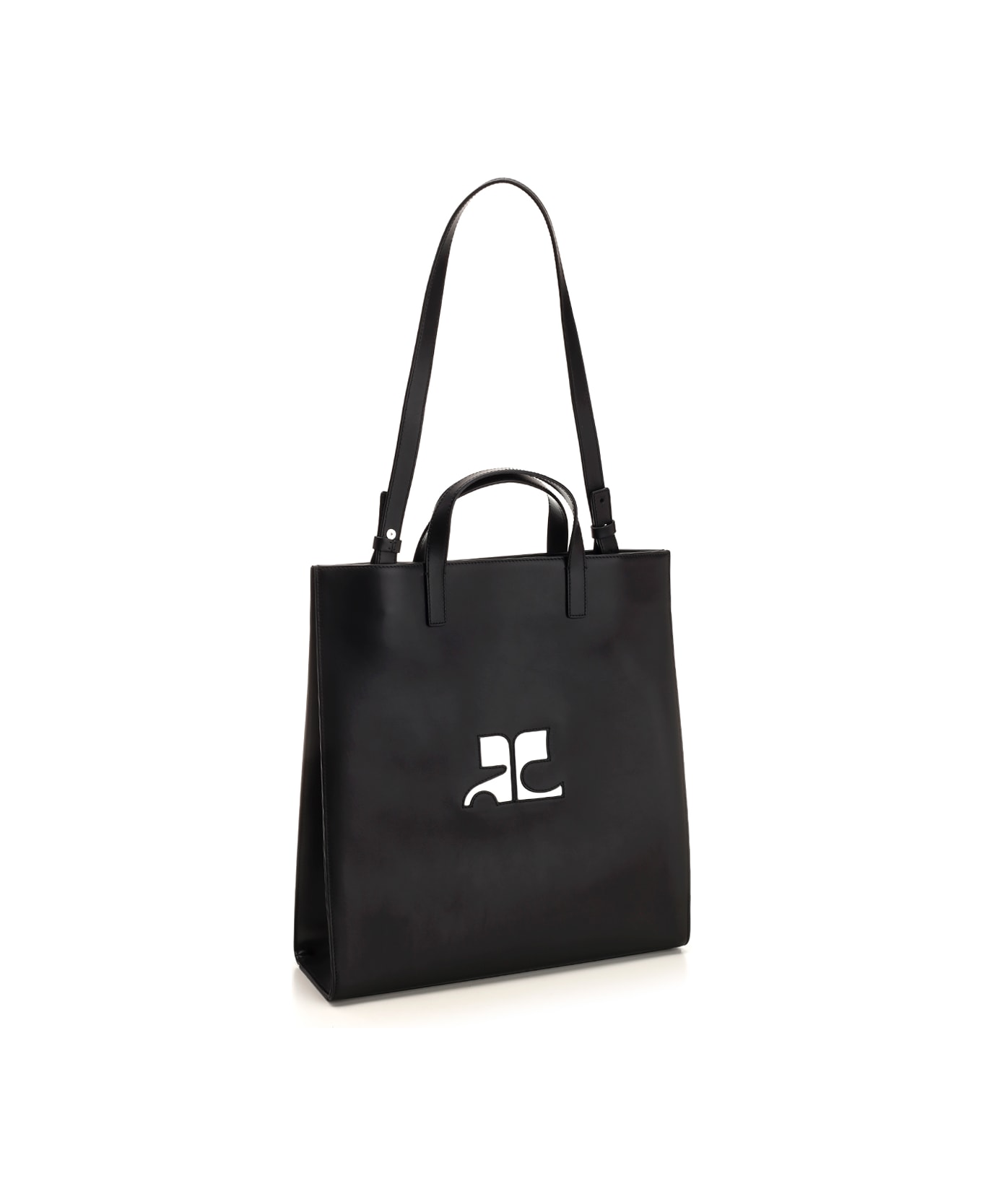 Courrèges 'heritage Tote' Bag In Black Calfskin - BLACK
