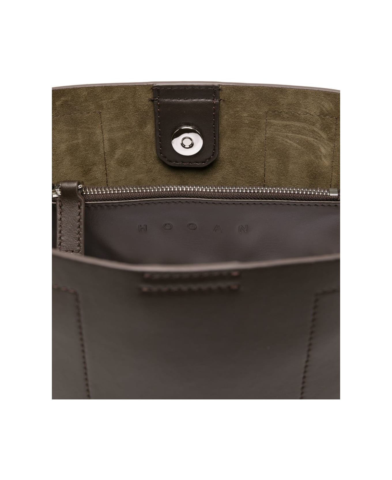 Hogan Hocket Small Leather Hobo Bag - Brown