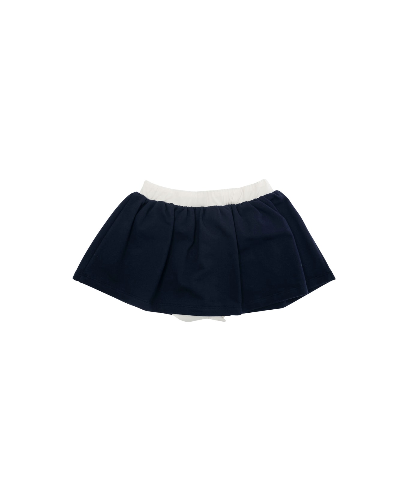 Il Gufo Blue Skirt With Elastic Drawstring Waist And Inner Shorts In Cotton Girl - Blu