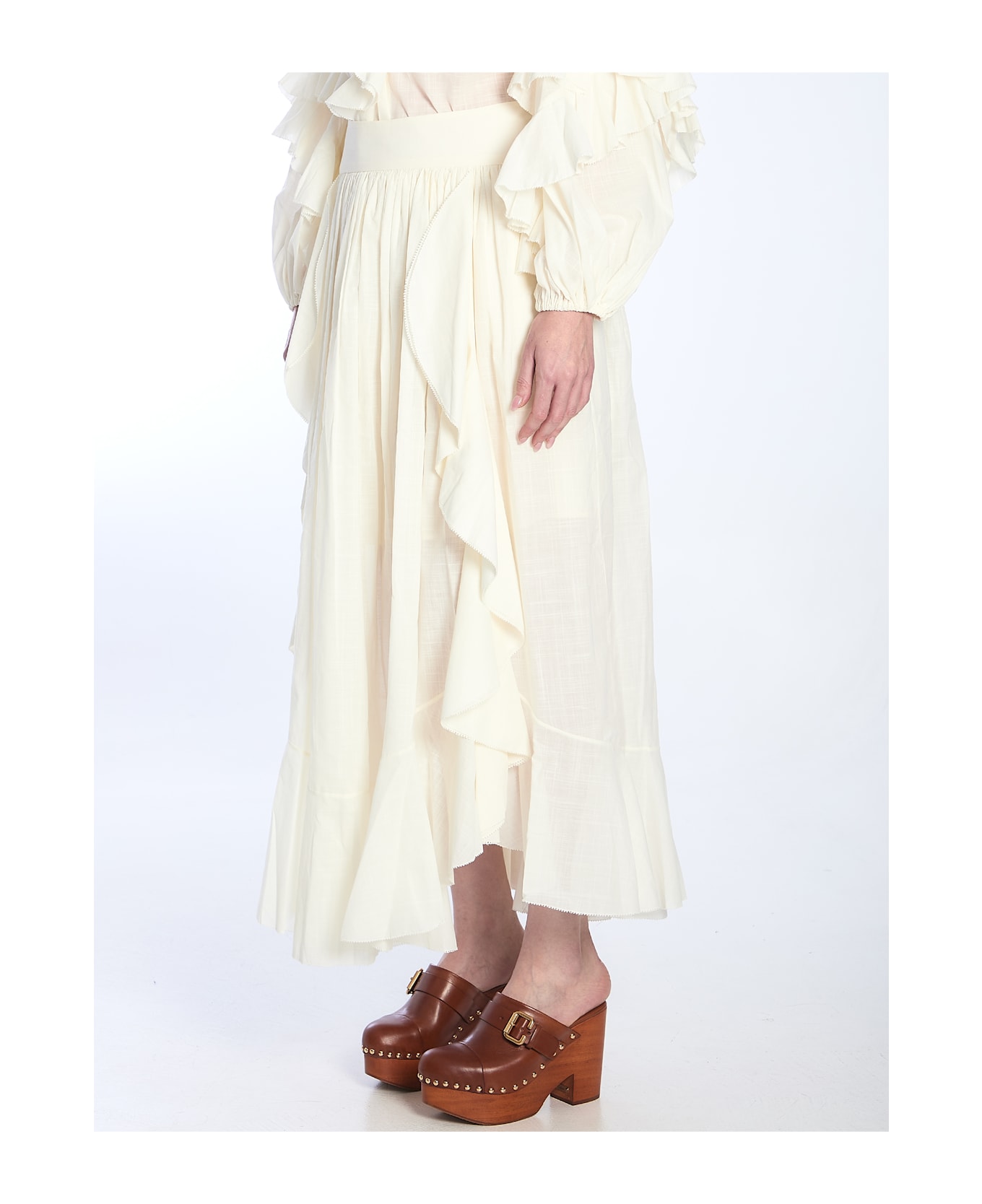 Zimmermann Acacia Ruffle Maxi Skirt - IVORY