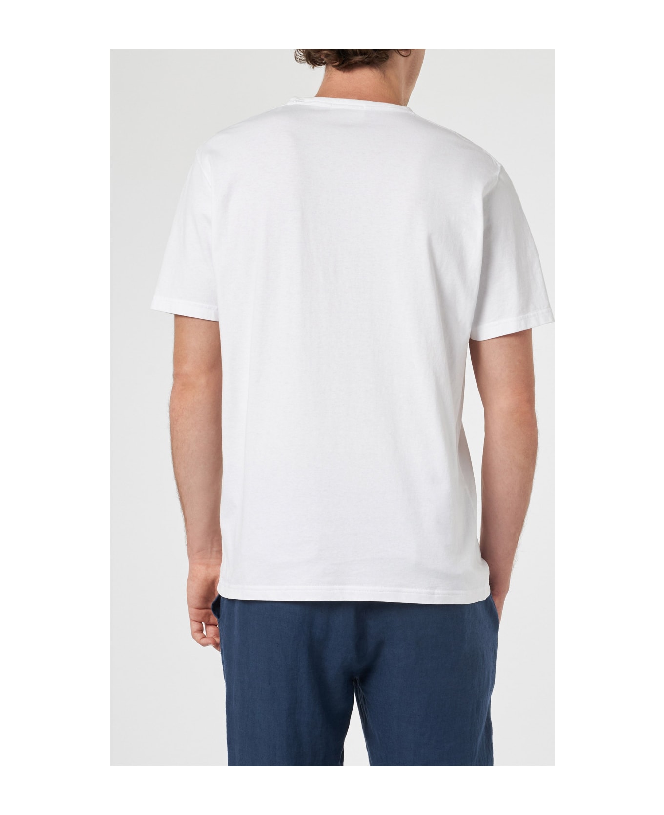 MC2 Saint Barth Man White Cotton Jersey T-shirt Dover With St. Barth Embroidery - WHITE