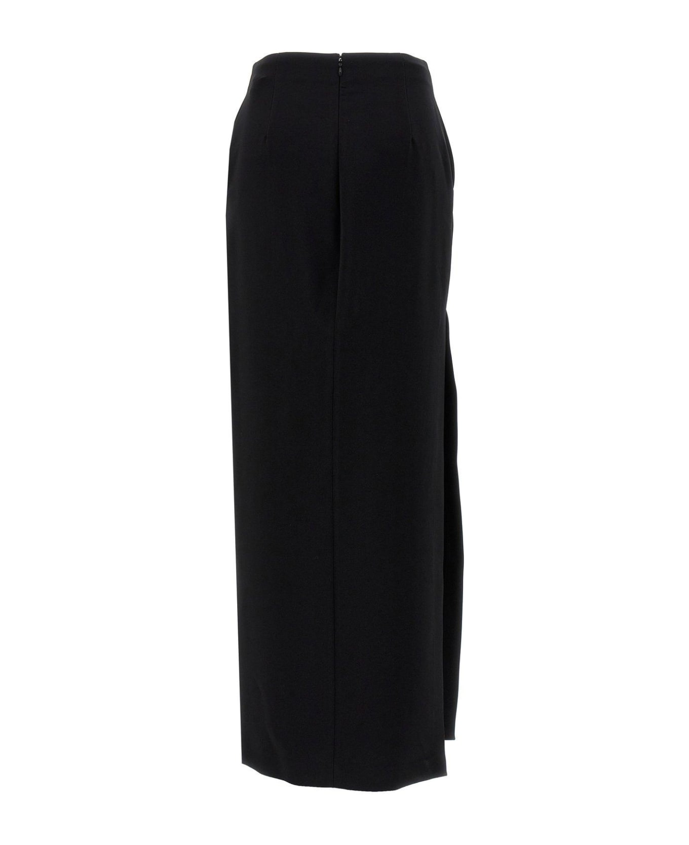 Elisabetta Franchi Side Slit Maxi Skirt - Black
