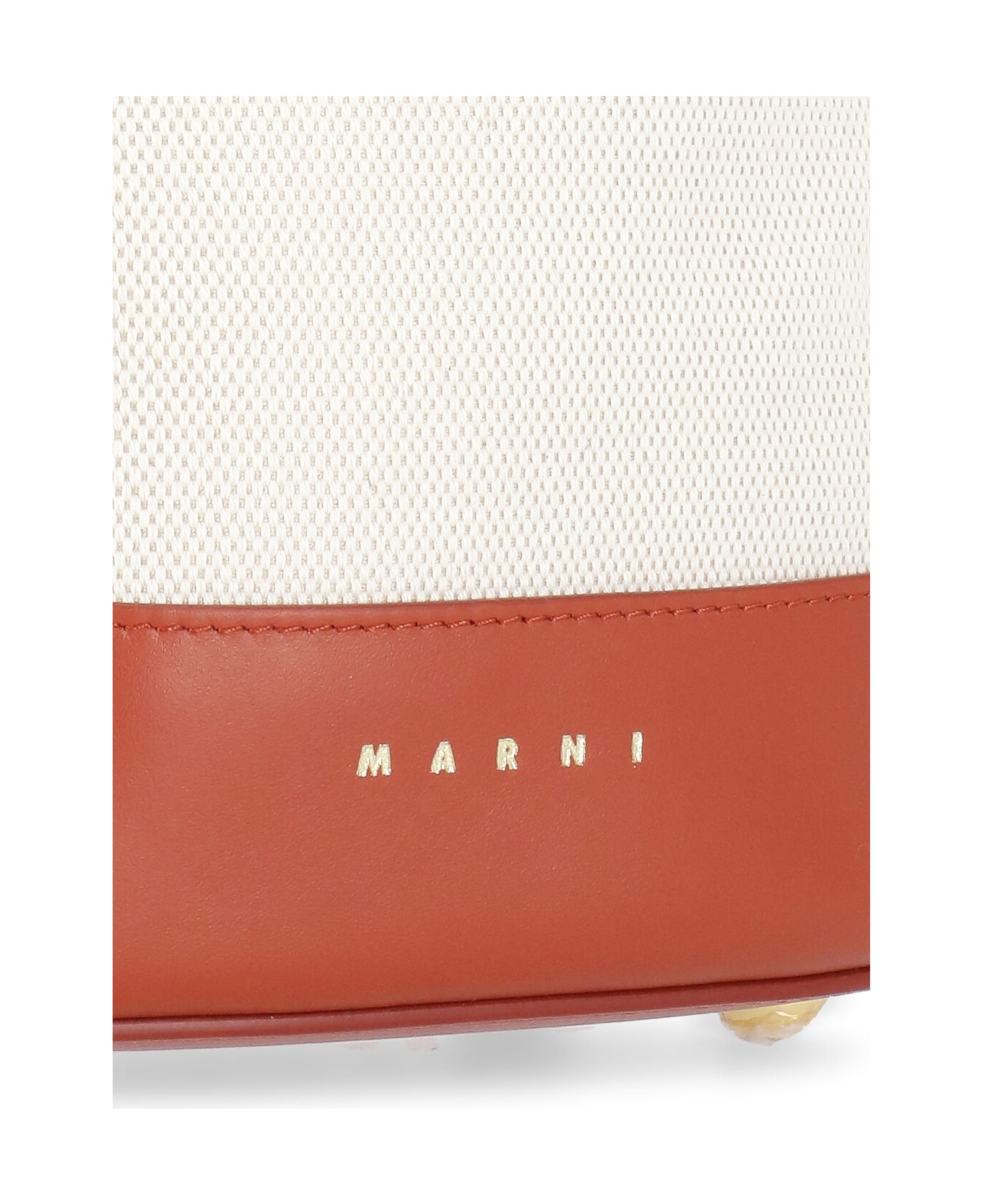 Marni Logoed Bucket Bag - Ivory