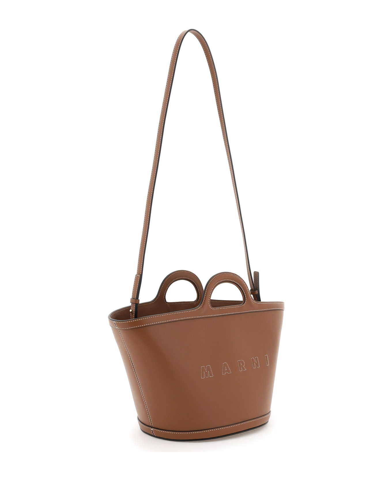 Marni Tropicalia Small Bag In Brown Leather - 00M29 トートバッグ