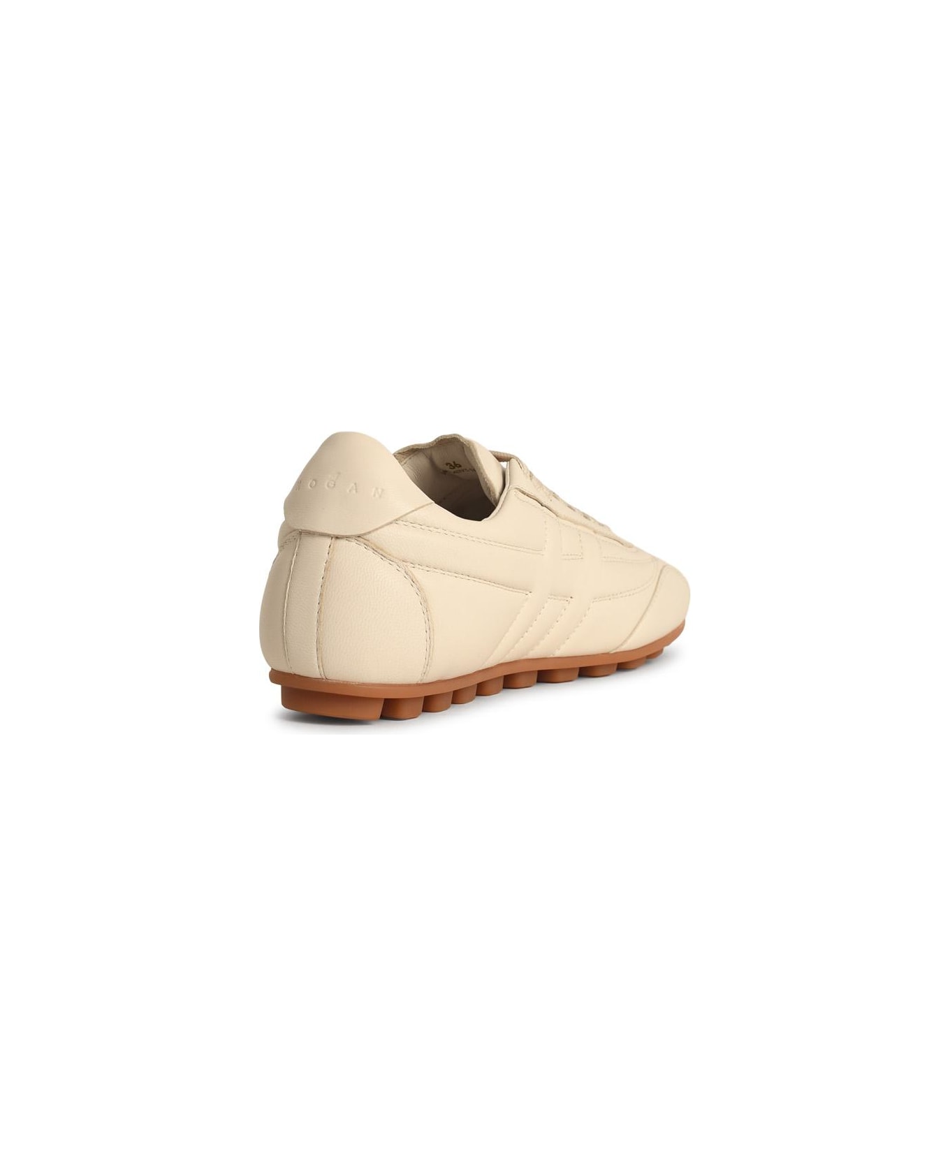 Hogan 'h693' Yogurt-colored Smooth Leather Sneakers - Cream