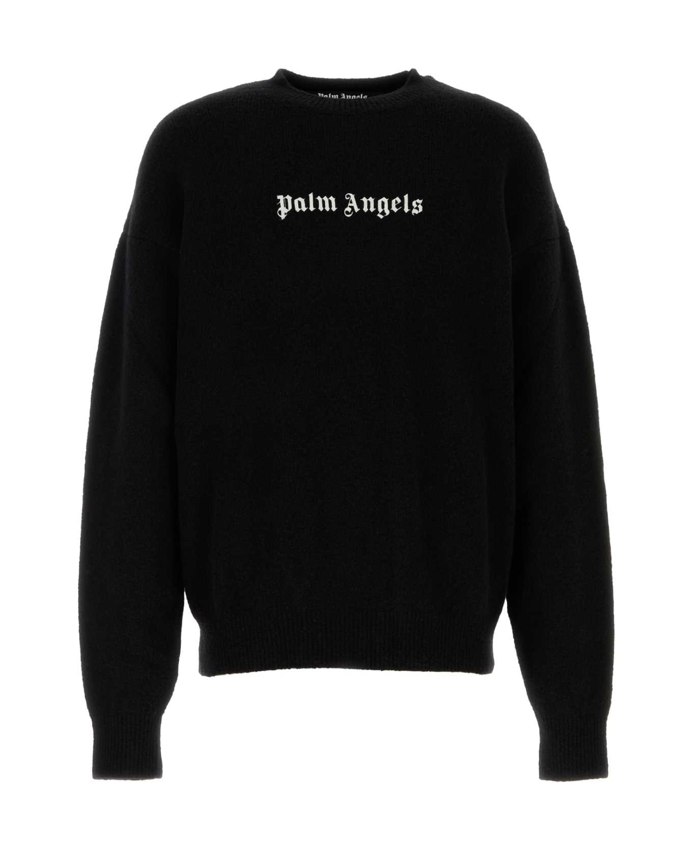 Palm Angels Black Stretch Wool Blend Sweater - 1003