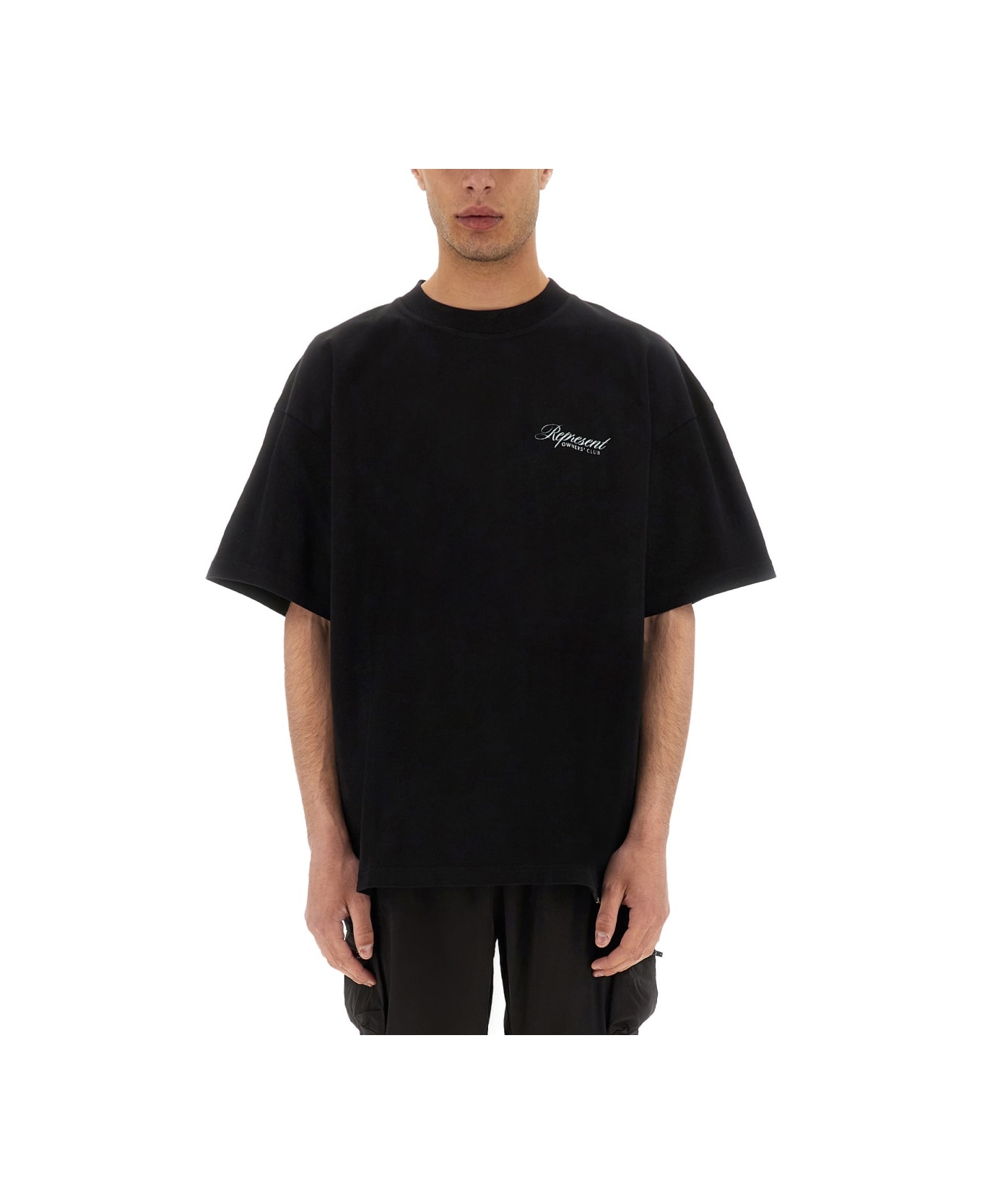 REPRESENT "represent Owners Club Script" T-shirt - BLACK