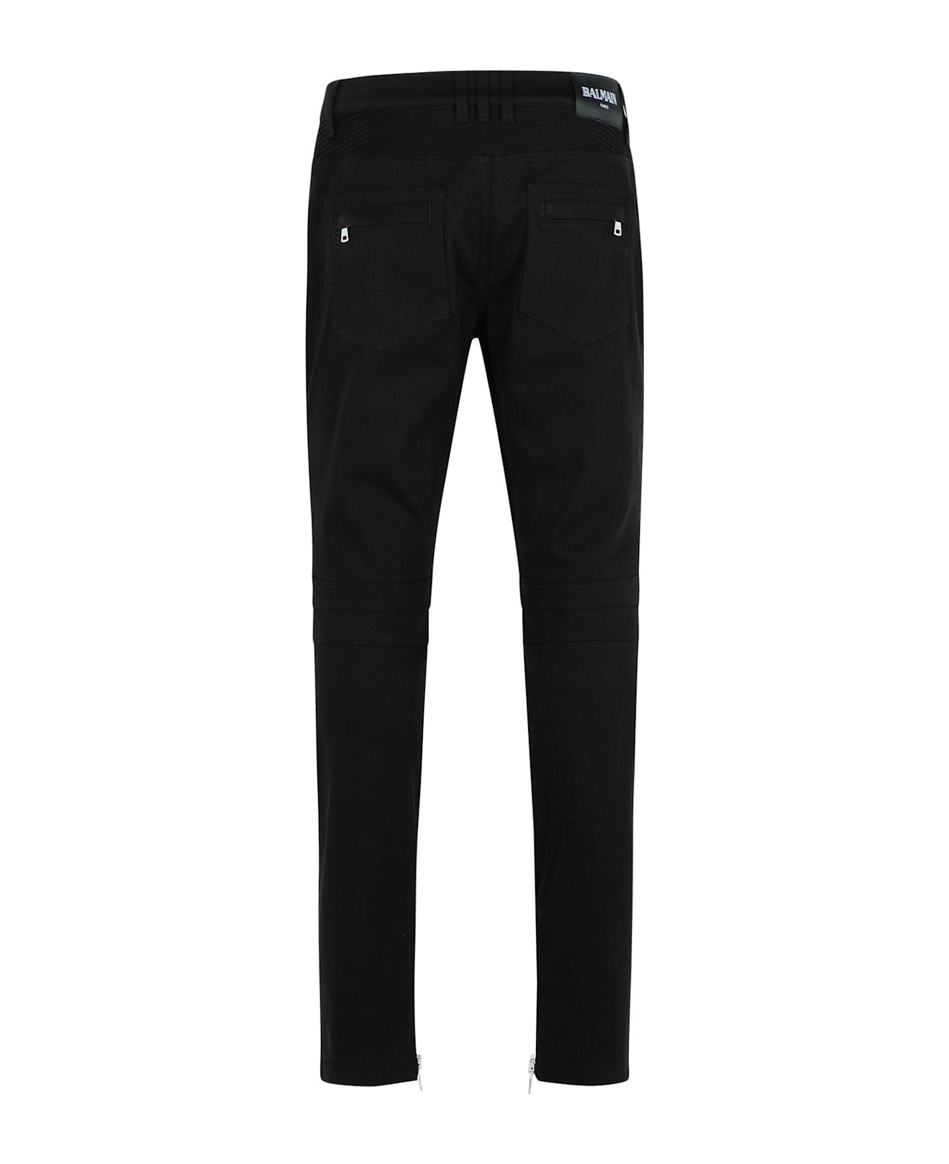 Balmain 
biker
 Black Denim Jeans - Black