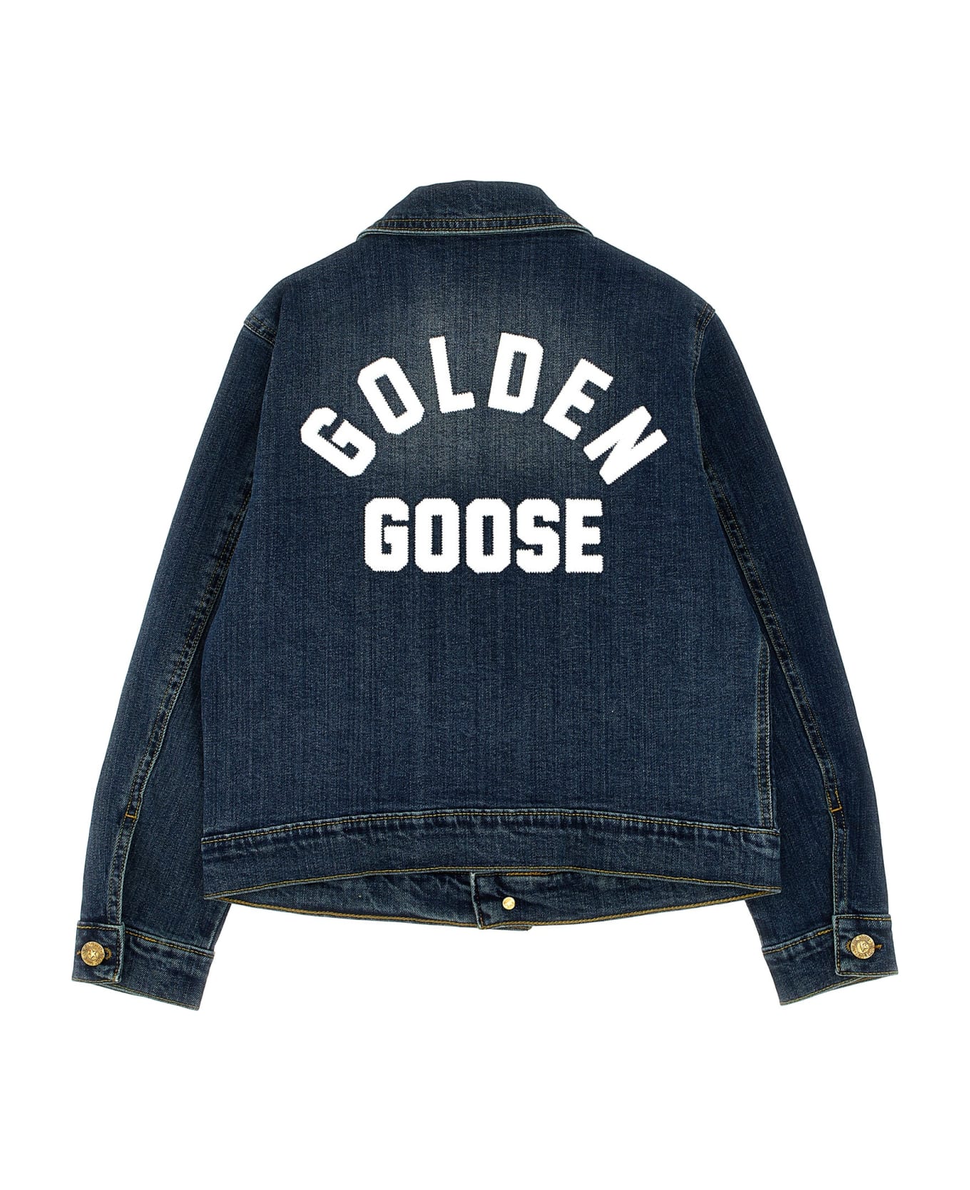 Golden Goose Logo Embroidery Denim Jacket - Blue