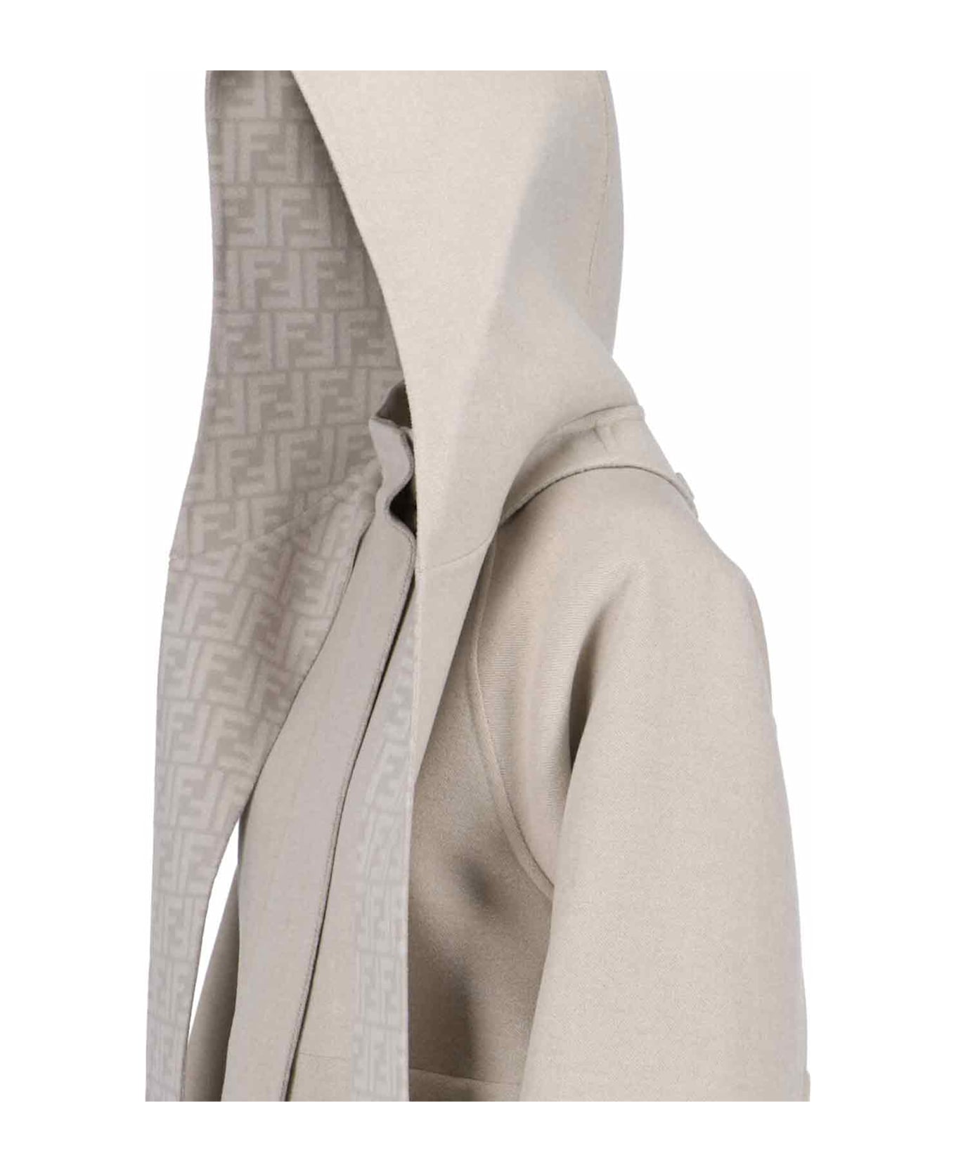 Fendi High Neck Blouson Jacket - Light Grey