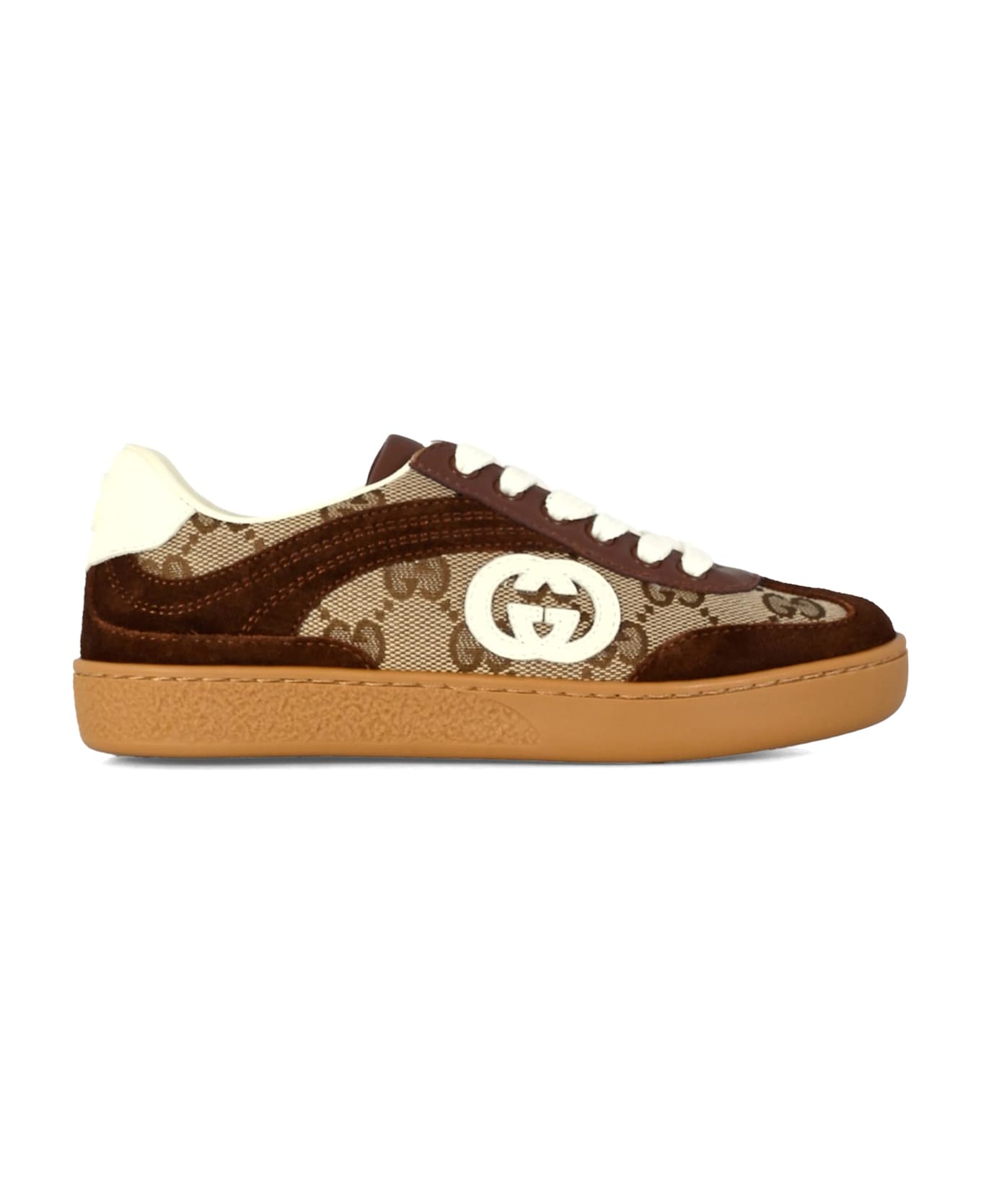 Gucci Brown G74 Sneakers For Kids With Gg - Brown