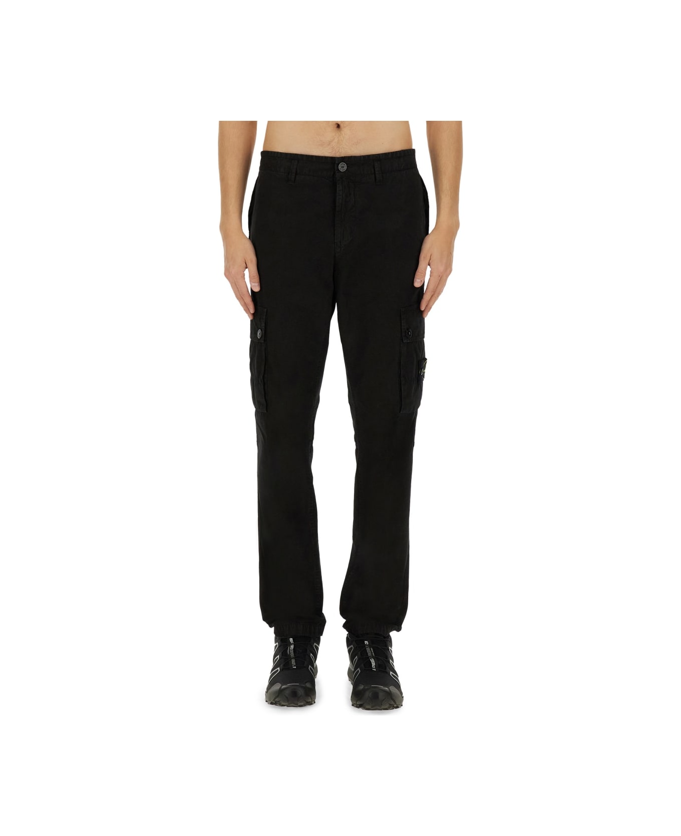 Cotton Canvas Cargo Pants - Thumbnail 2