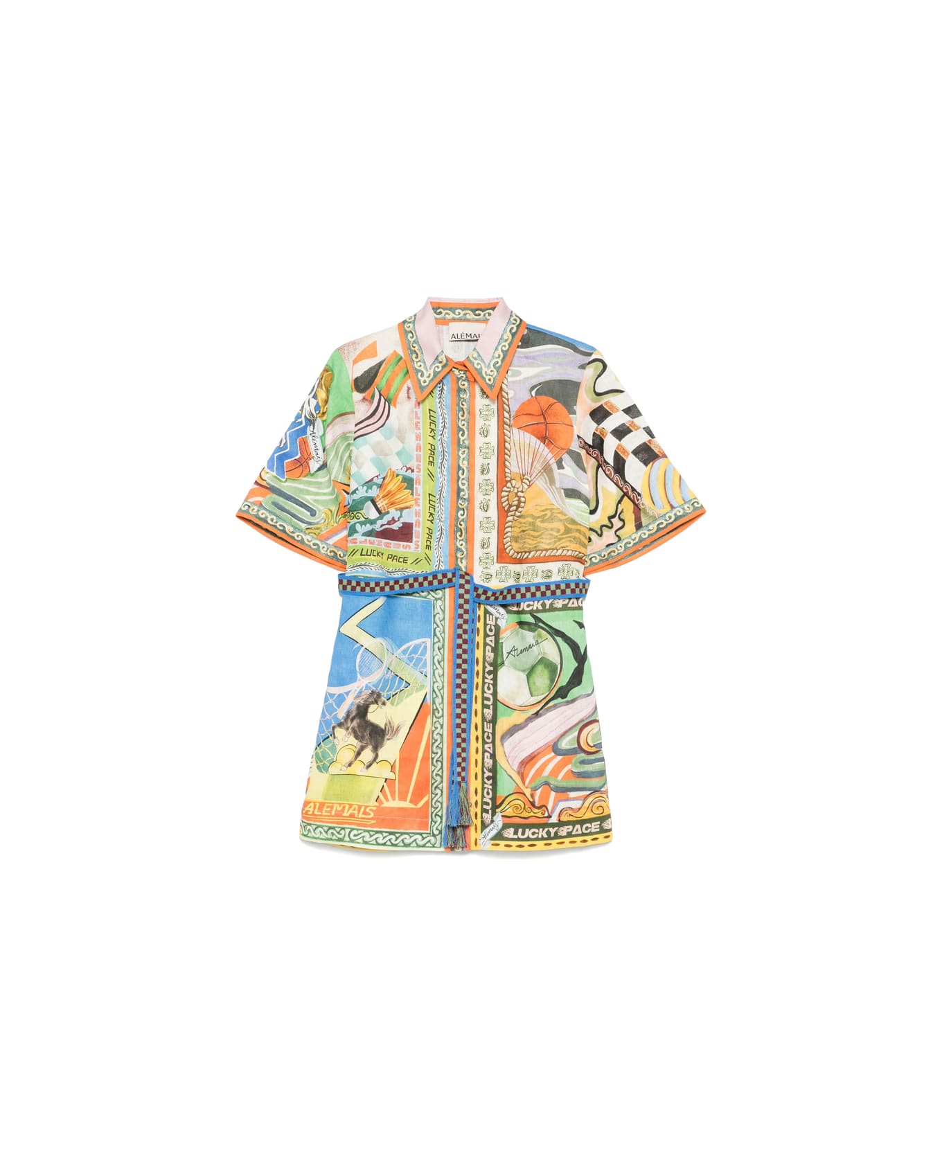 ALEMAIS Dress - BLUE/ORANGE