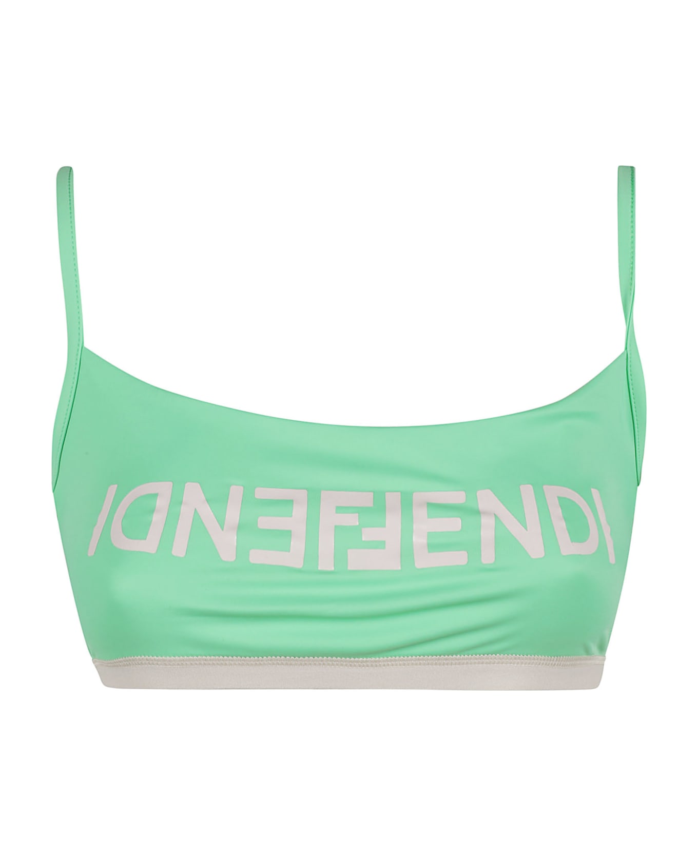 Fendi Logo Print Top - Mint green