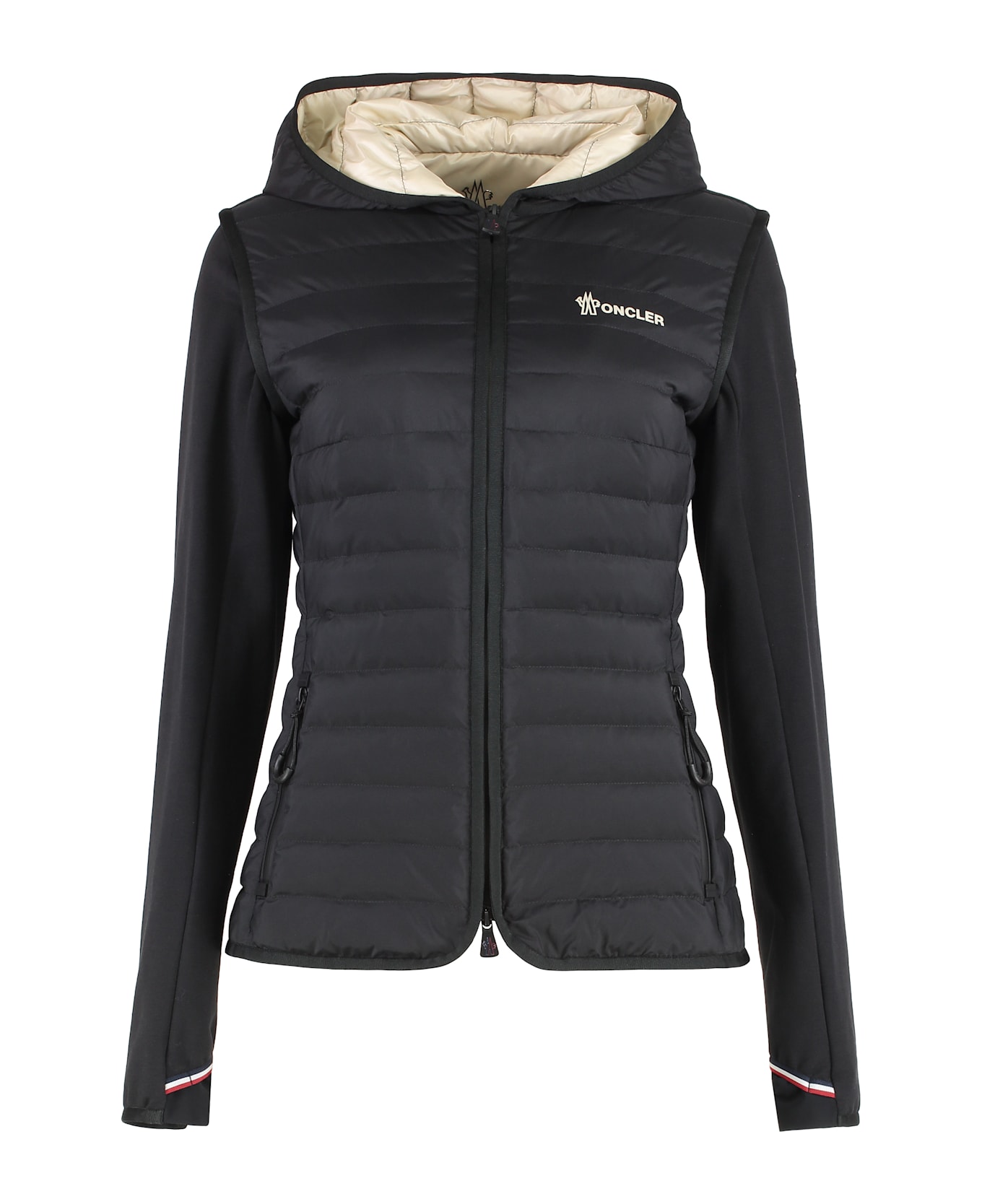 Moncler Grenoble Cardigan With Padded Front Panel - black
