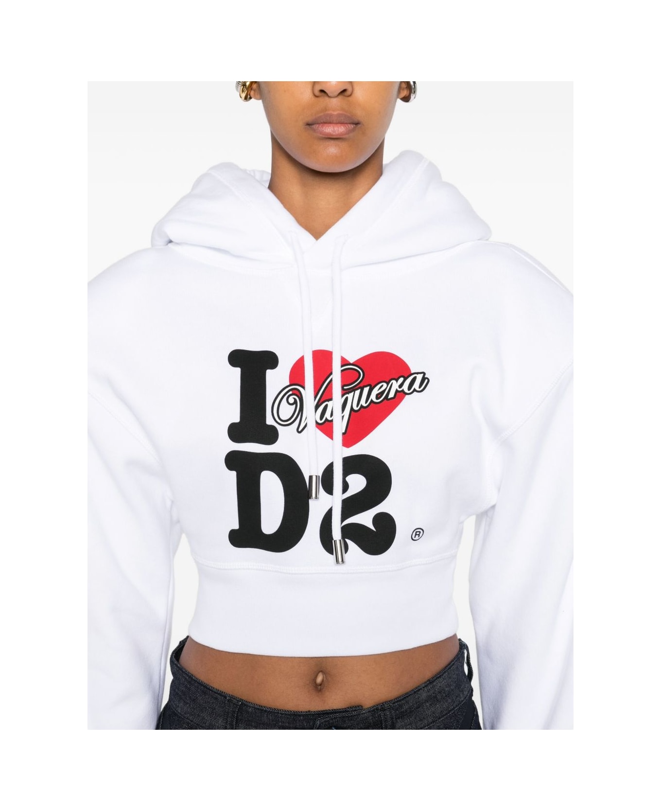 Dsquared2 Logo Cotton Hoodie - White