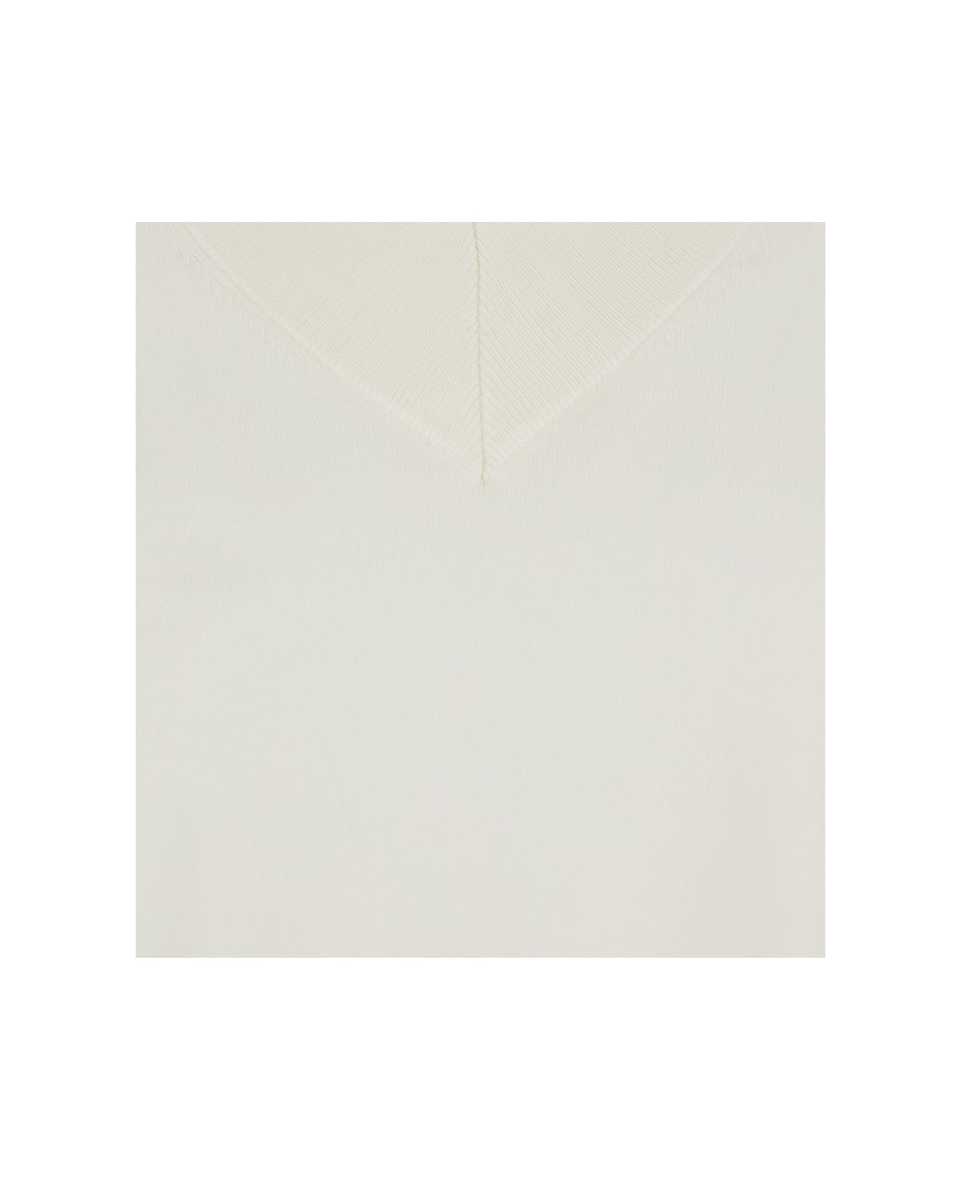 Allude White Sweater With V Neck In Wool Woman - White