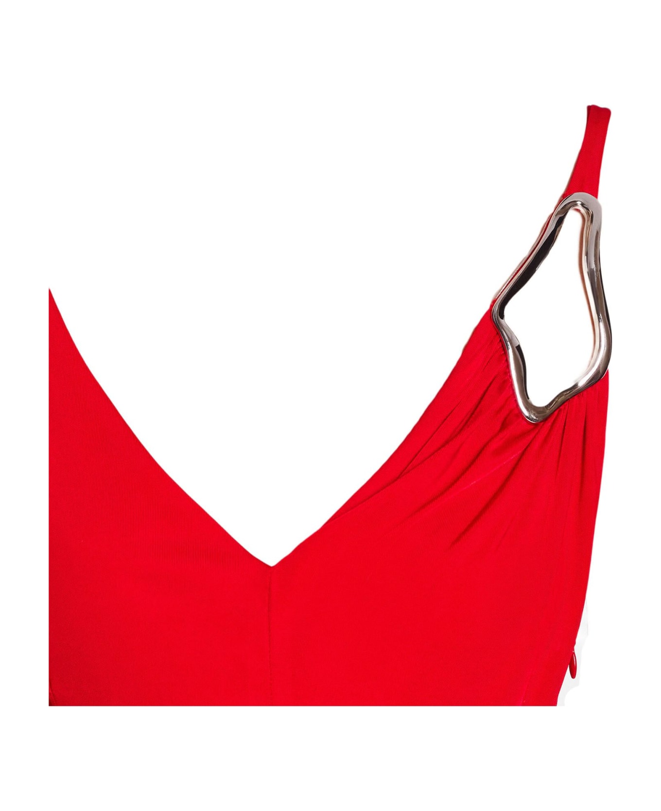 Lanvin Sleeveless A-line Midi Dress In Viscose - Red