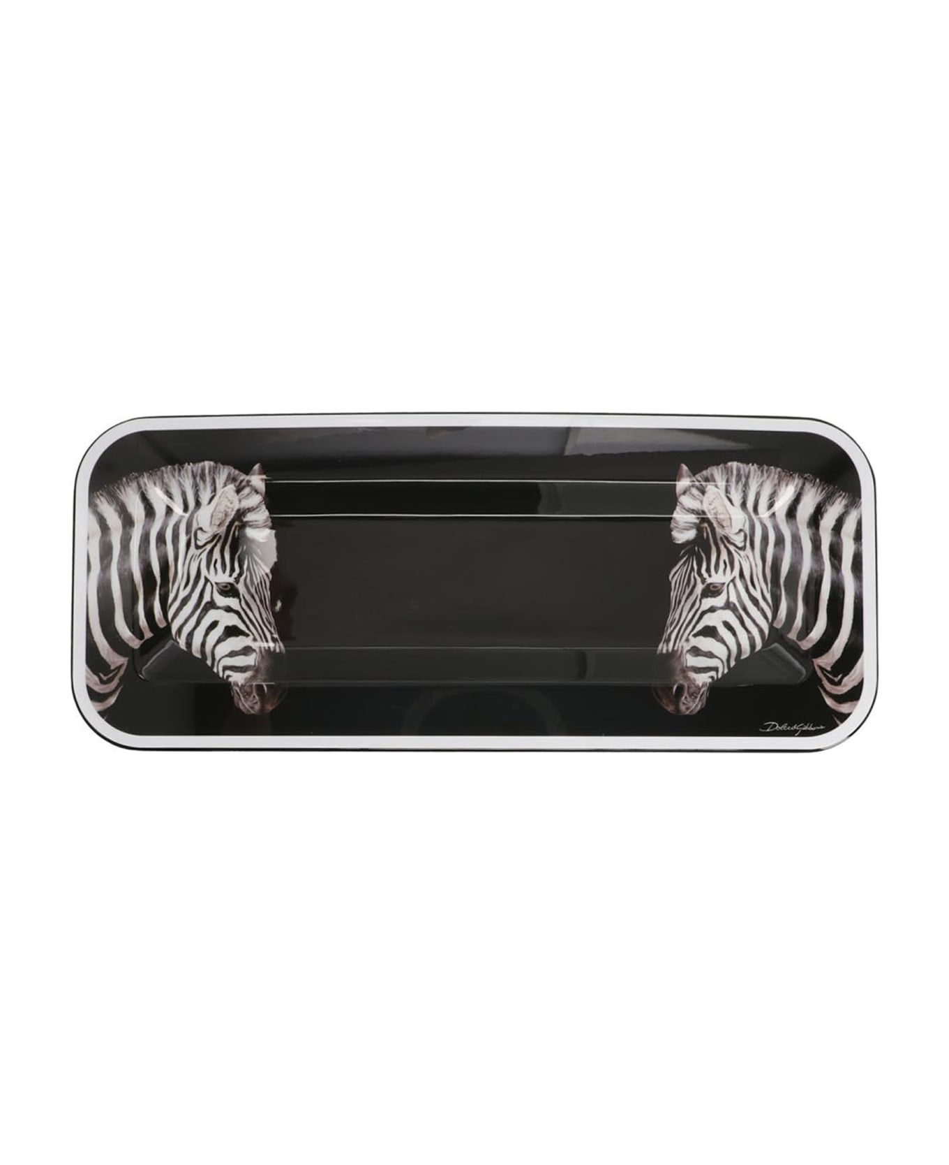 Dolce & Gabbana 'carretto Small Tray - White/Black