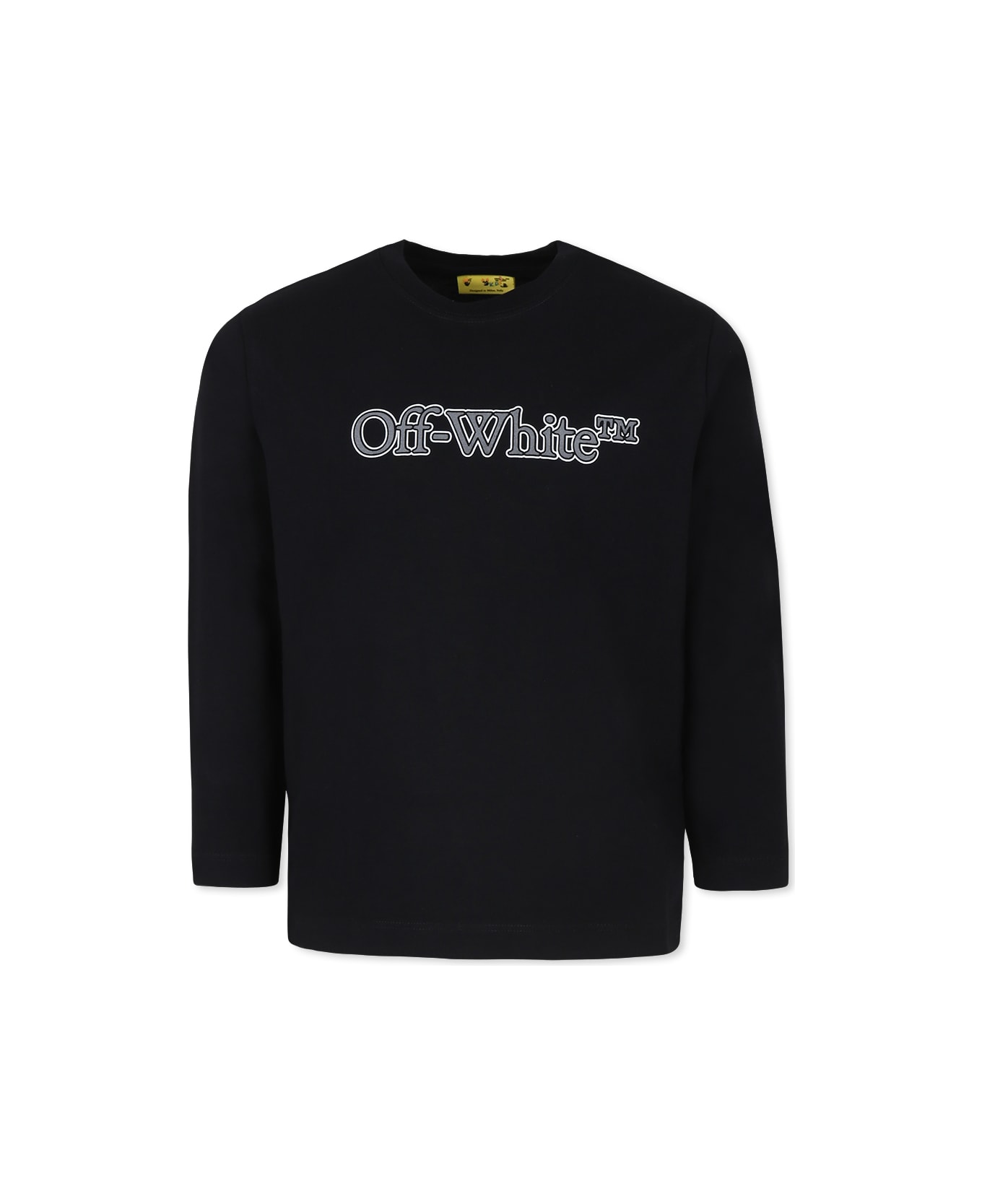 Off-White Black T-shirt For Boy With Logo - Black