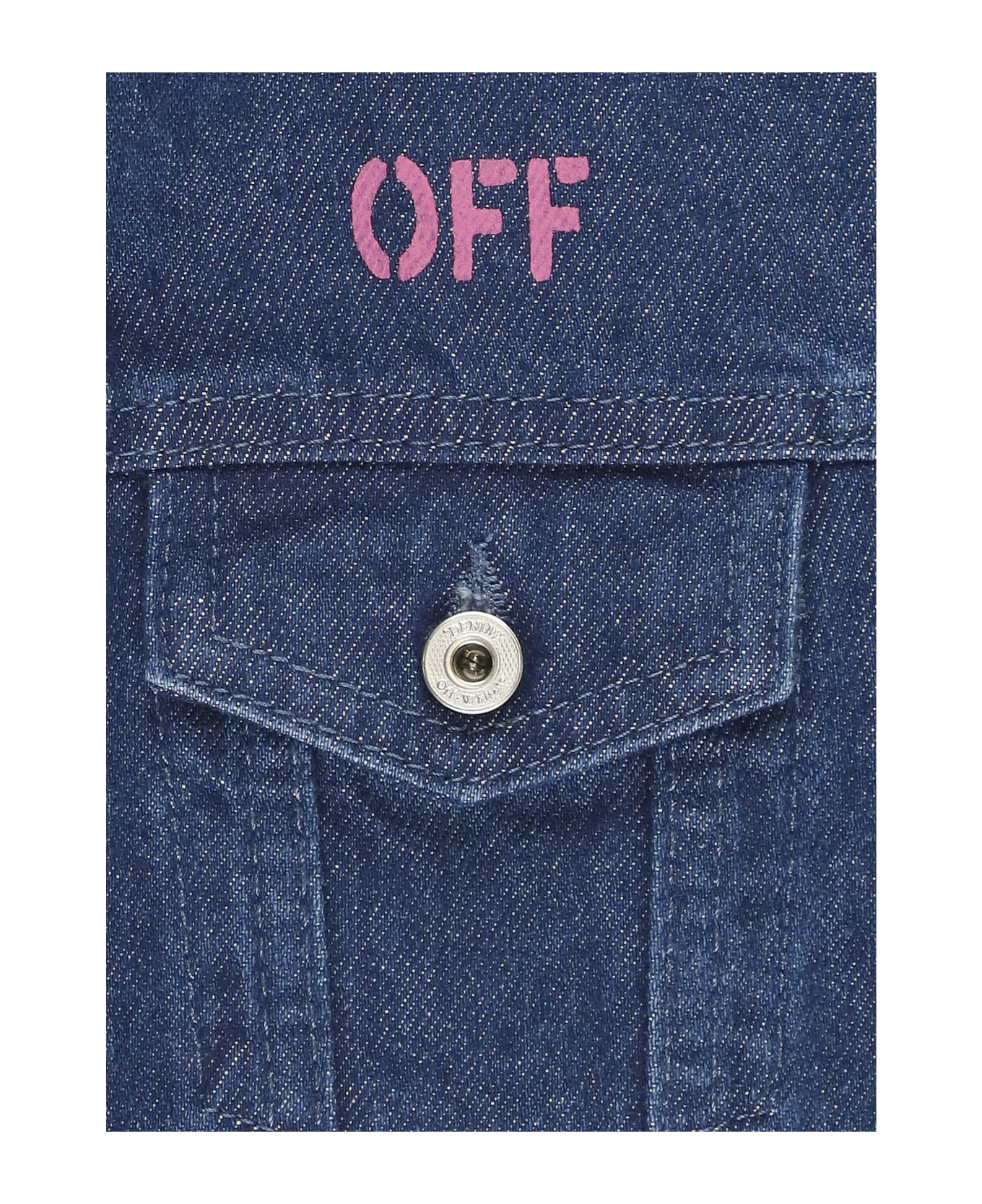 Off-White Off Stamp Plain Jeans Jacket - Blue