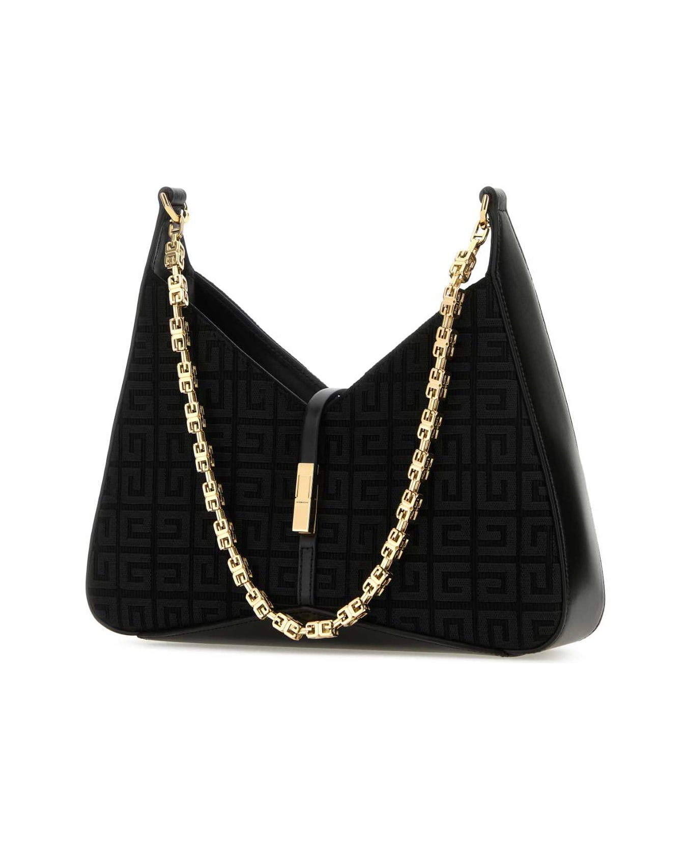 Givenchy Black Canvas Small Cut-out Shoulder Bag - BLACK