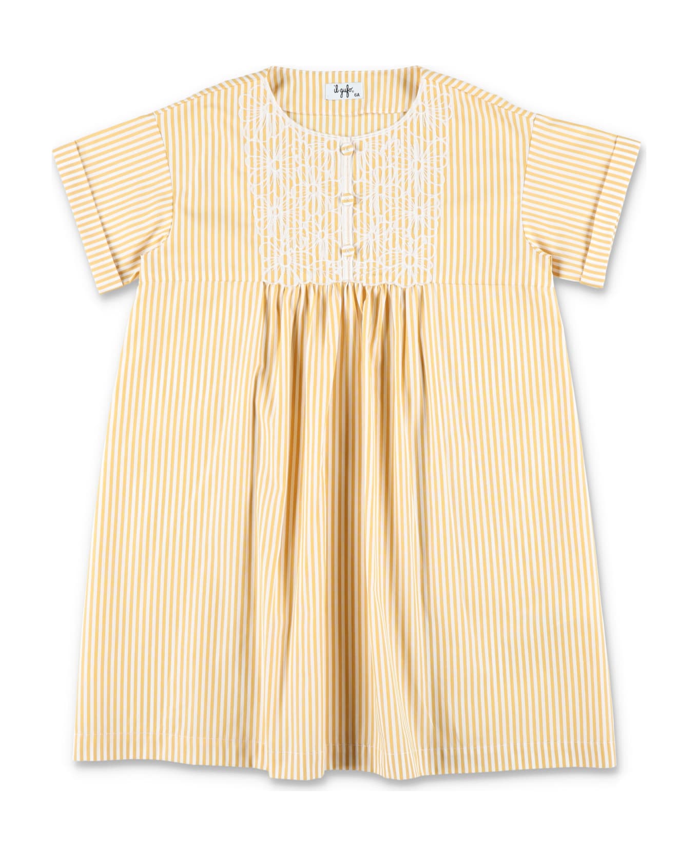 Il Gufo Striped Dress - YELLOW ワンピース＆ドレス