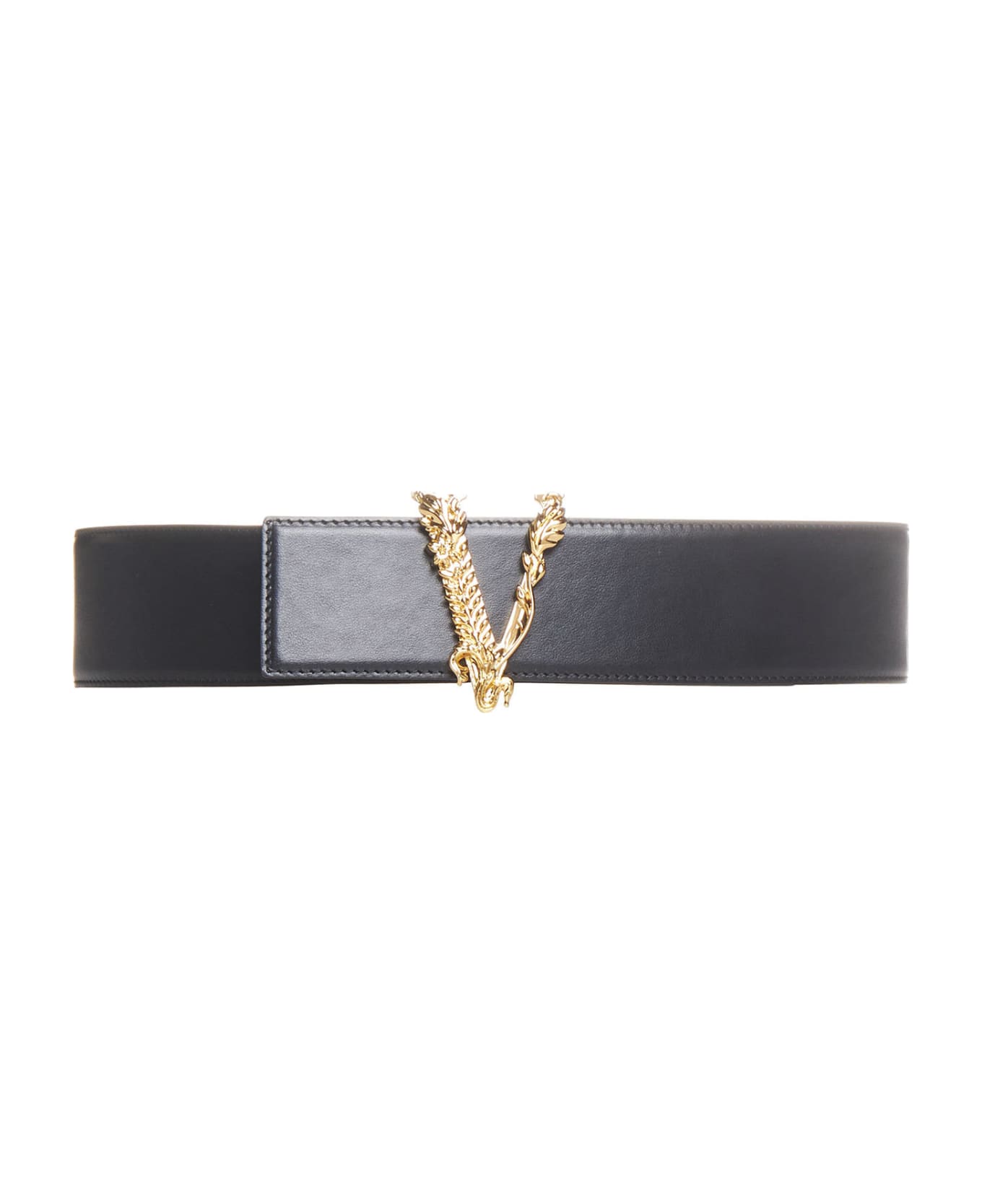 Versace Virtus Belt - Black-versace gold ベルト