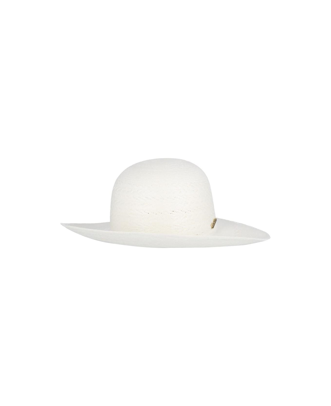 Borsalino Logo Straw Hat - Naturale